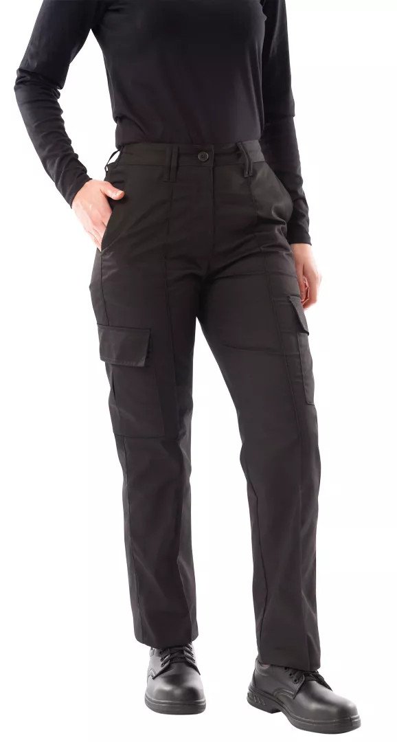 LADIES CARGO TROUSERS REG BLACK 26