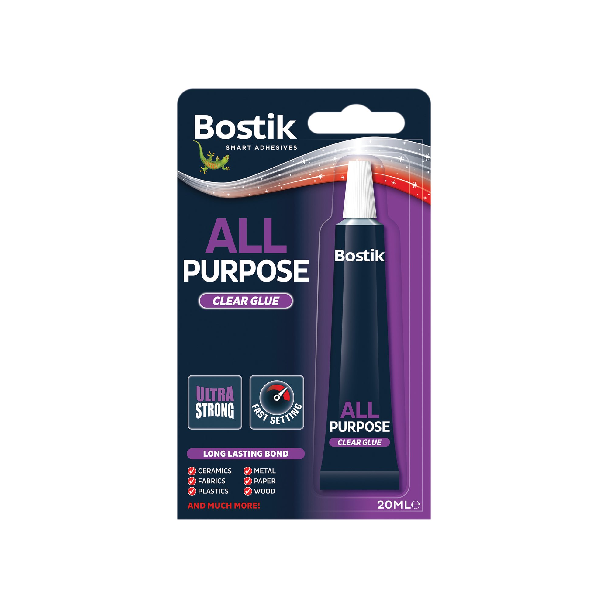 BOSTIK ALL PURPOSE CLR GLUE 20ML PK6