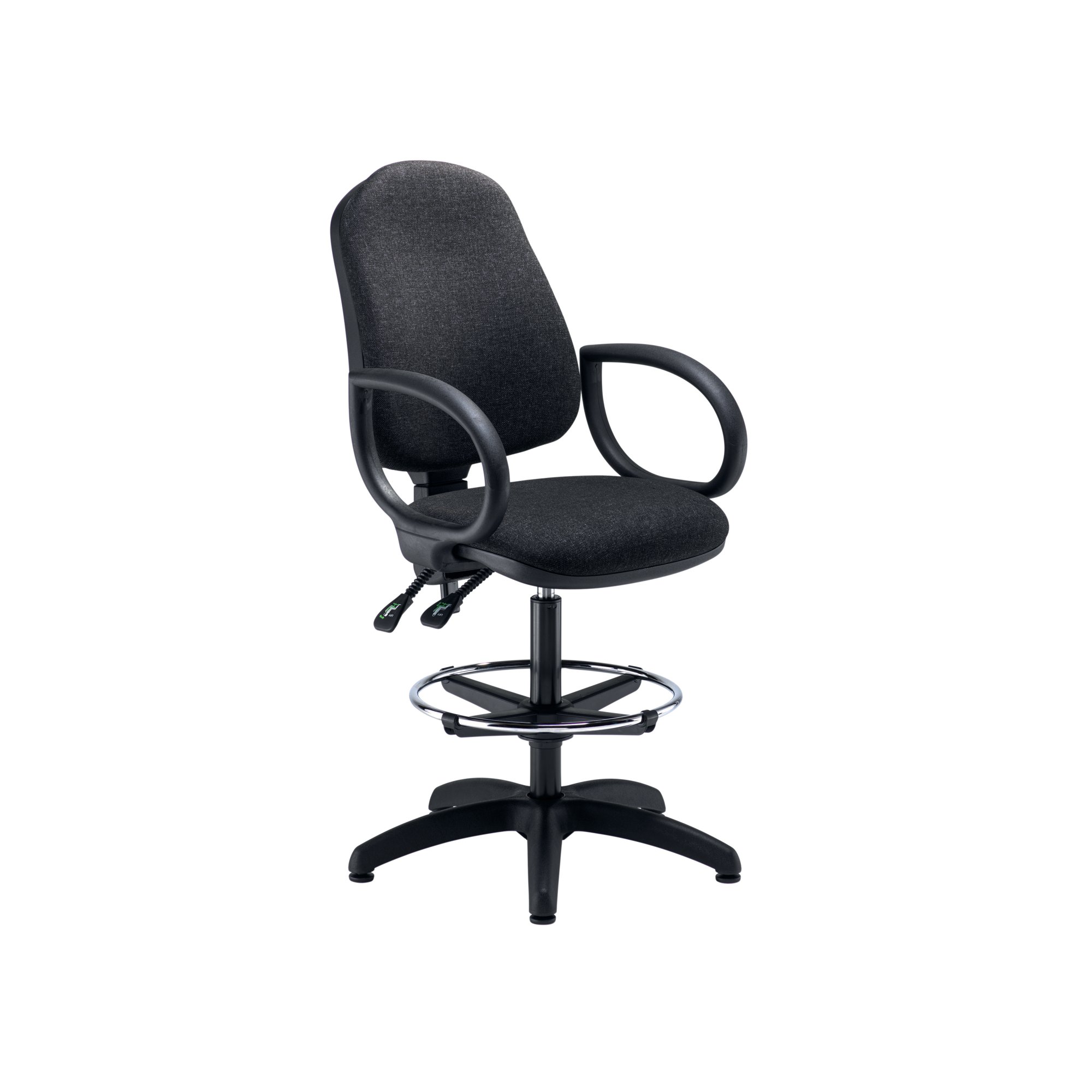 LUMO CHAIR FIXED ARMS/DMAN KIT BLACK