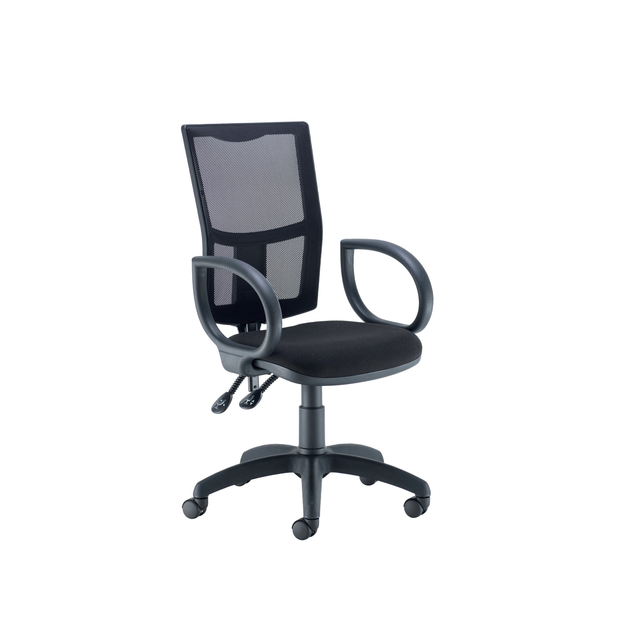 LUMO MESH CHAIR FIXED ARMS BLACK