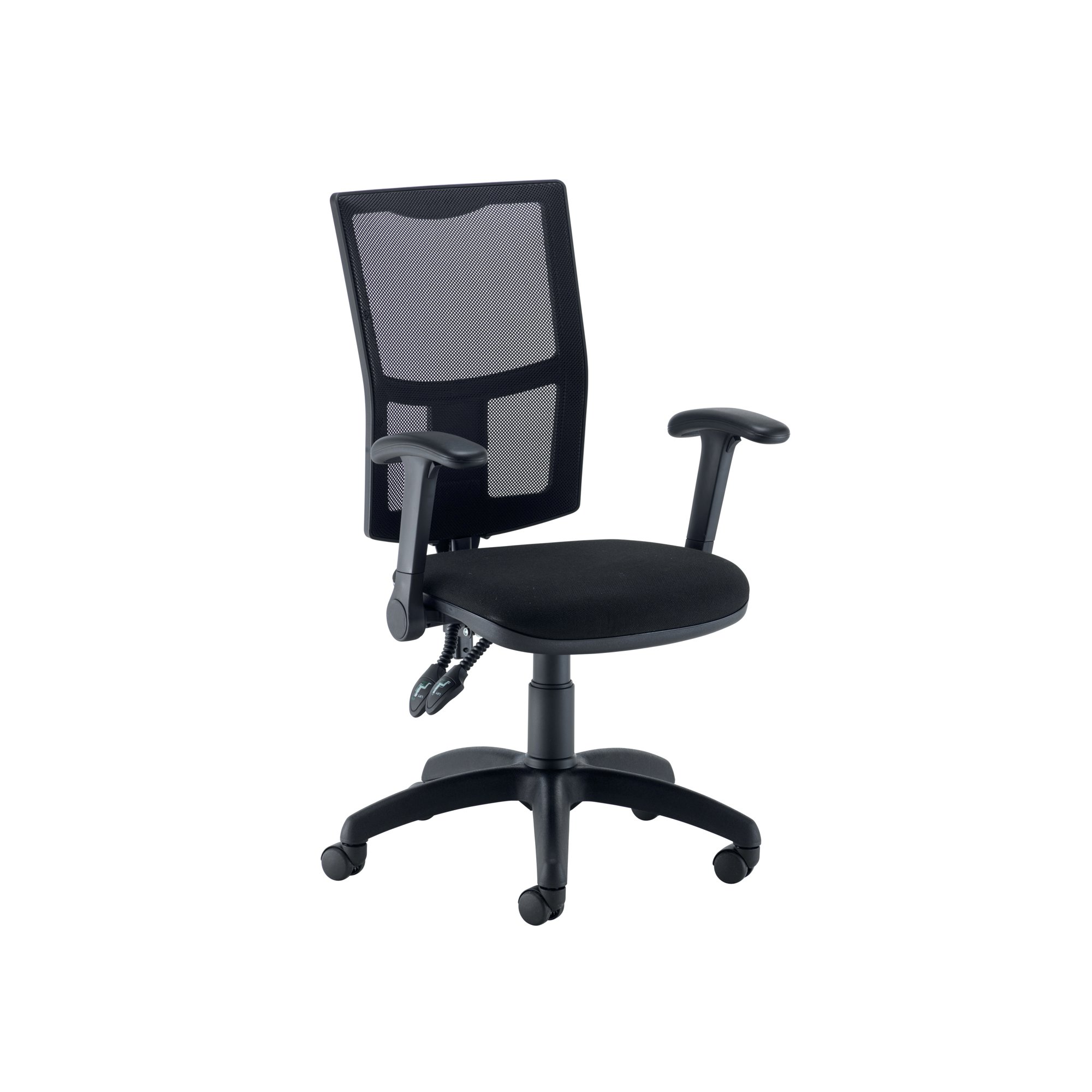 LUMO MESH CHAIR WITH FDNG ARMS BLACK
