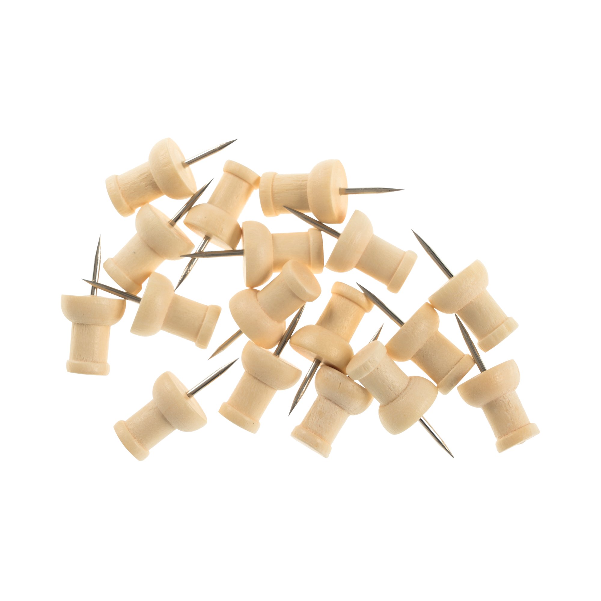 BI-OFFICE WOODEN PUSH PINS PK20