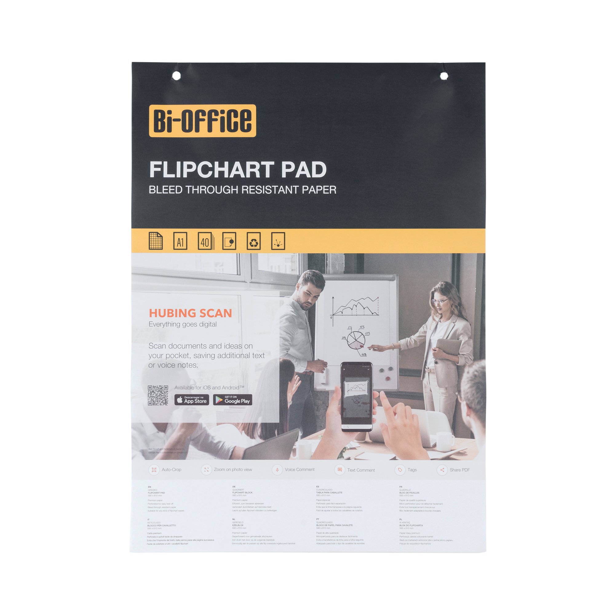 BI-OFFICE A1 GRID FLIPCHART PADS PK5