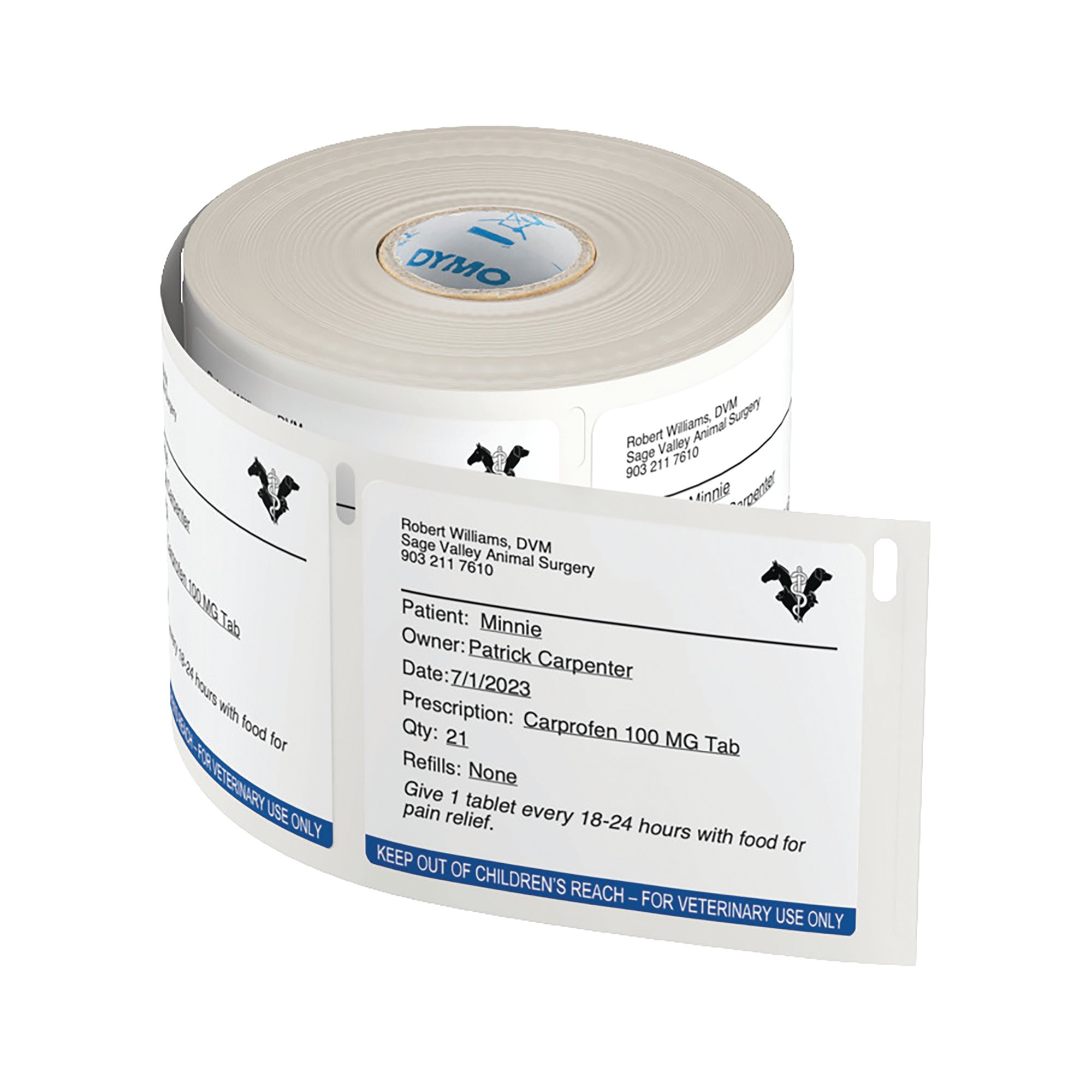DYMO LABELWRITER VET LAB 54X70MM PK6