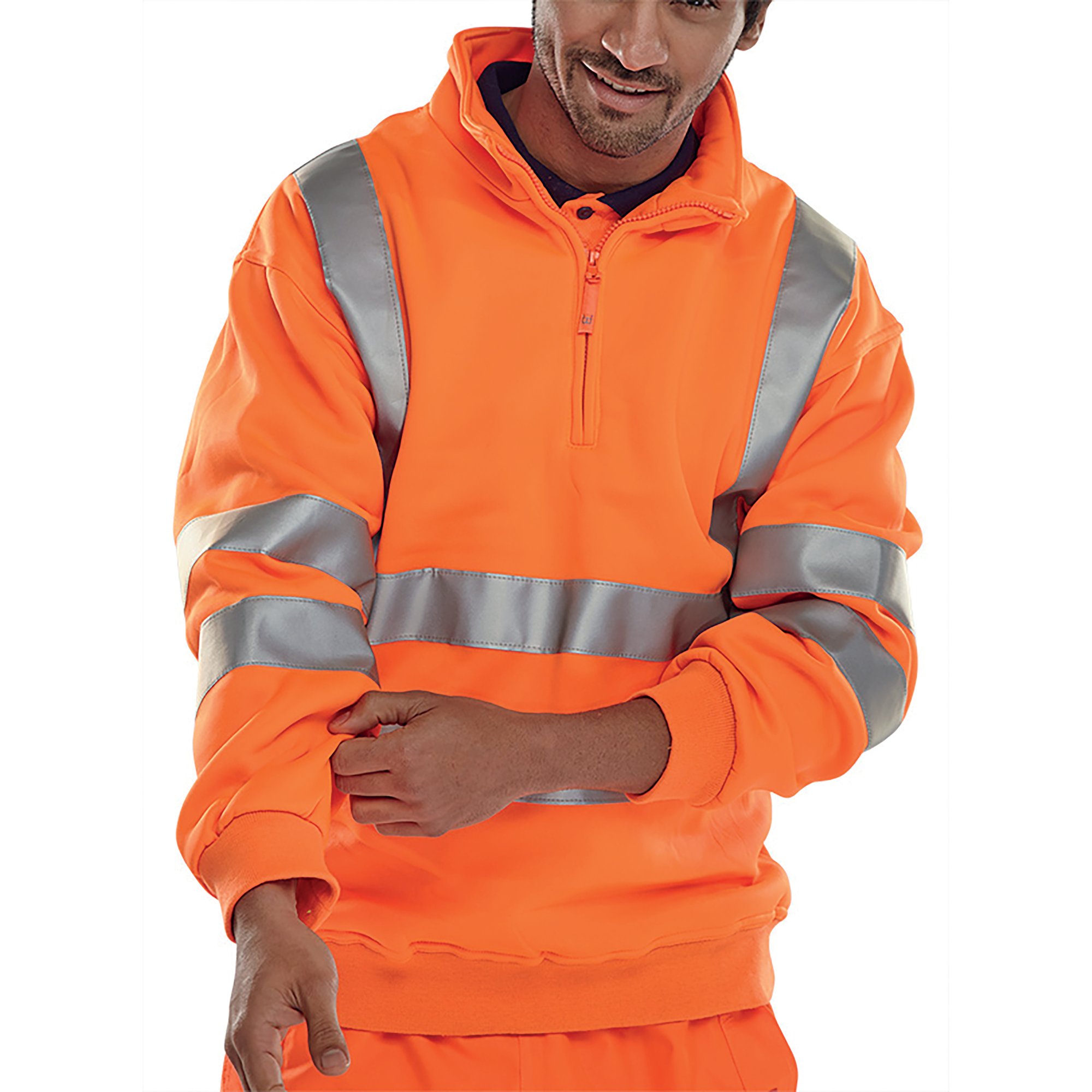 QUARTER ZIPPED SWEATSHIRT ORANGE XL