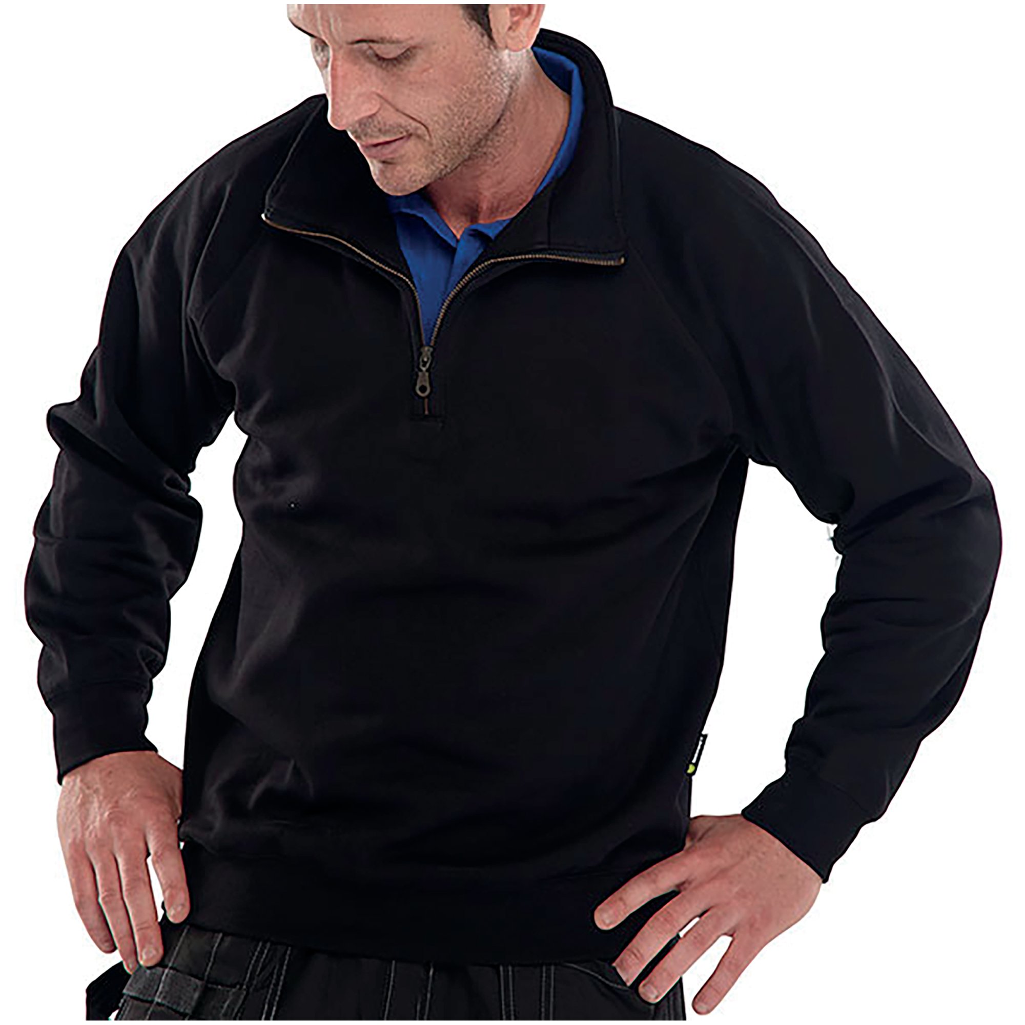 QUARTER ZIP SWEATSHIRT BLACK M