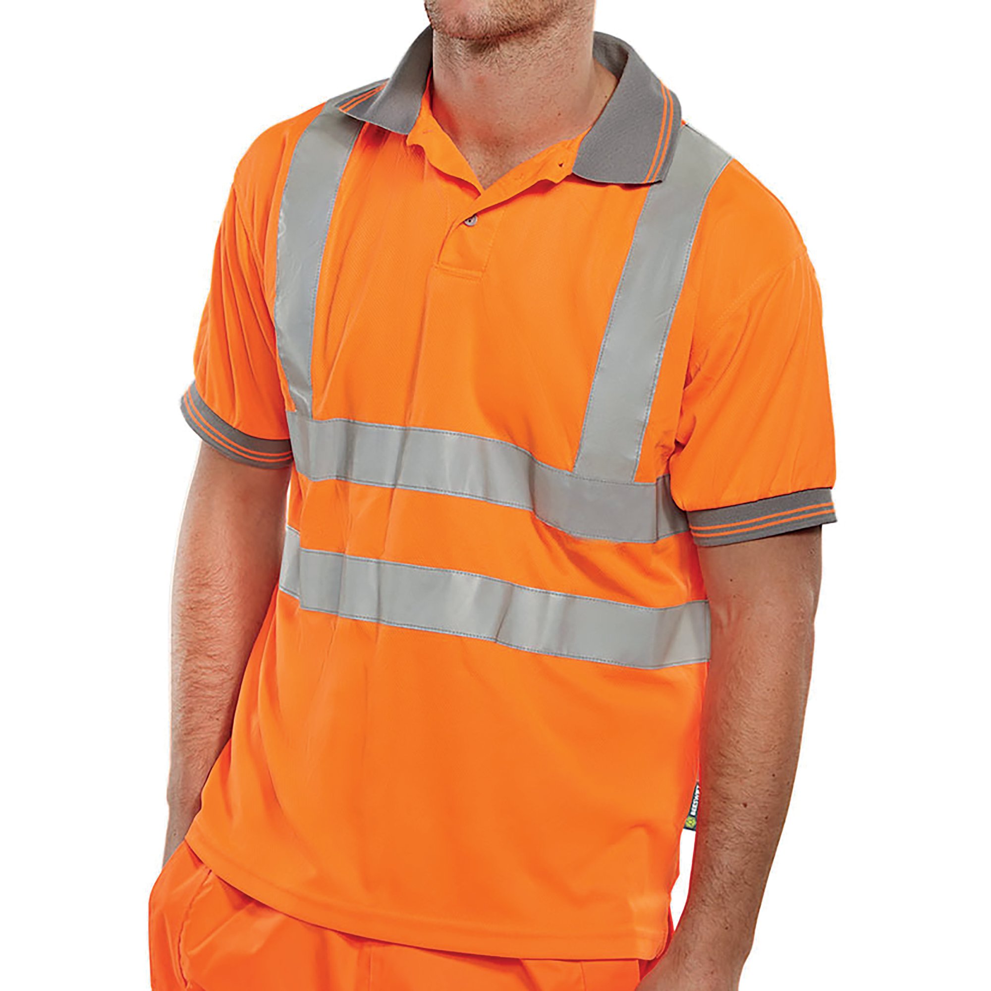 HI VIS POLO SHIRT SHT SLE ORANGE XL