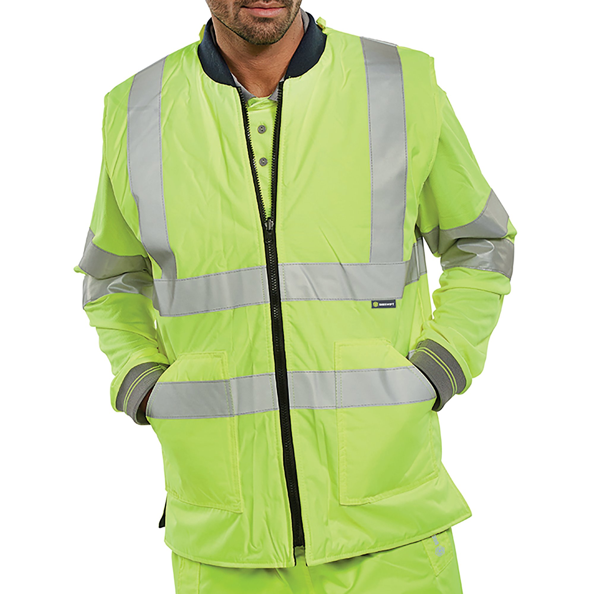 HI VIS BODYWARMER SYLW/NBLUE 3XL