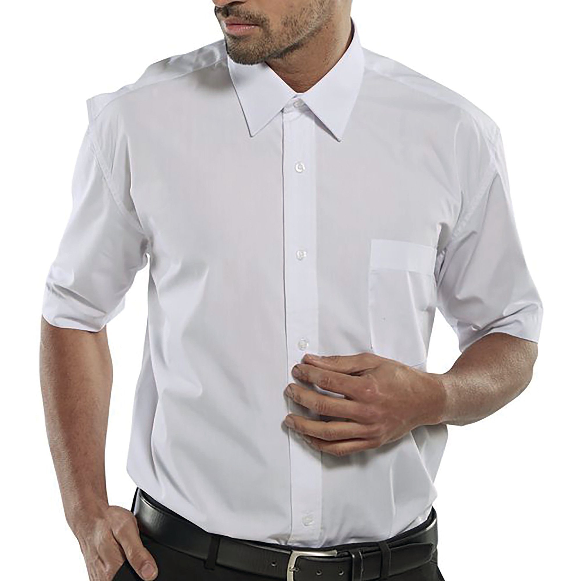 CLASSIC SHORT SLE SHIRT WHITE 17.5