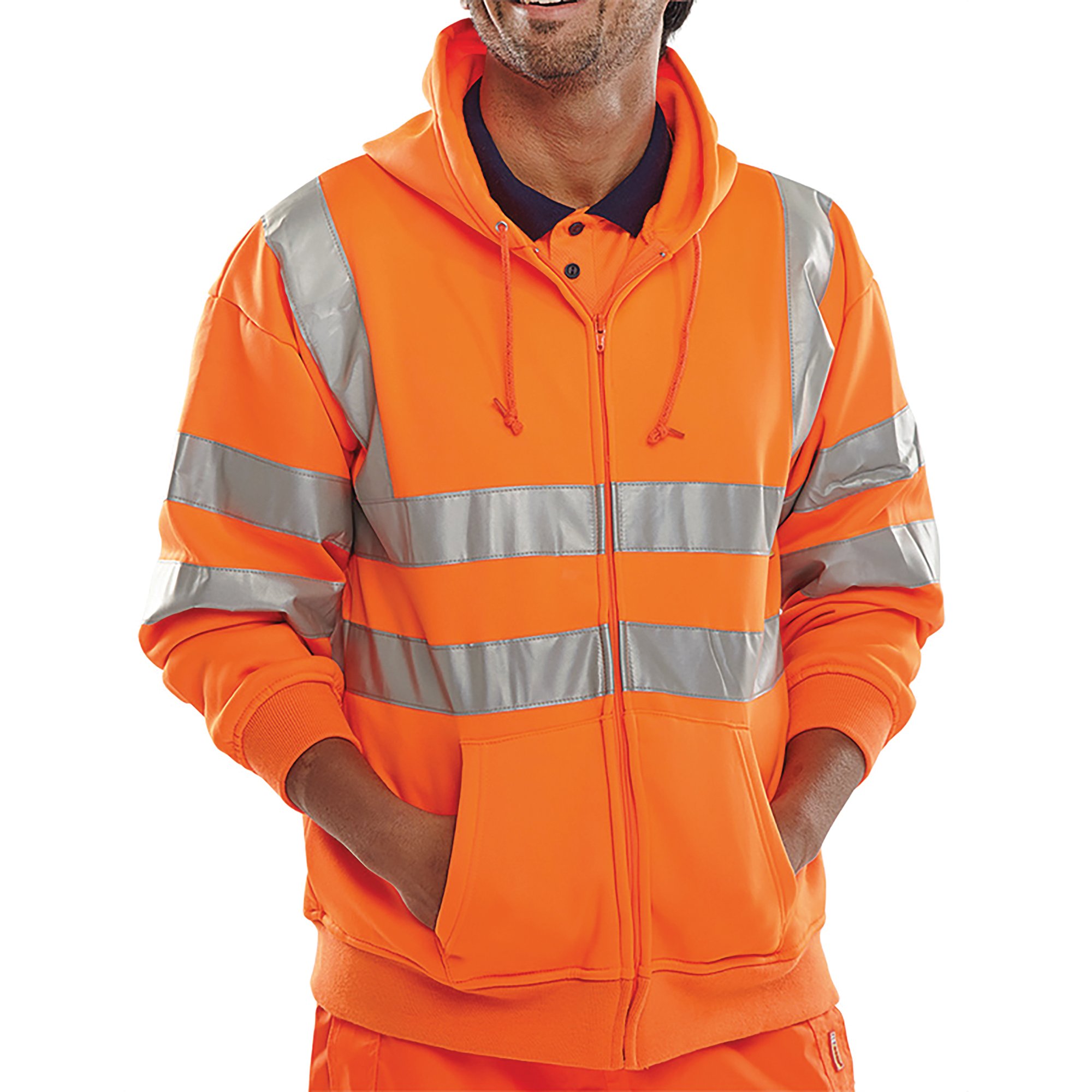 ZIP UP HOODED SWEATSHIRT ORANGE S