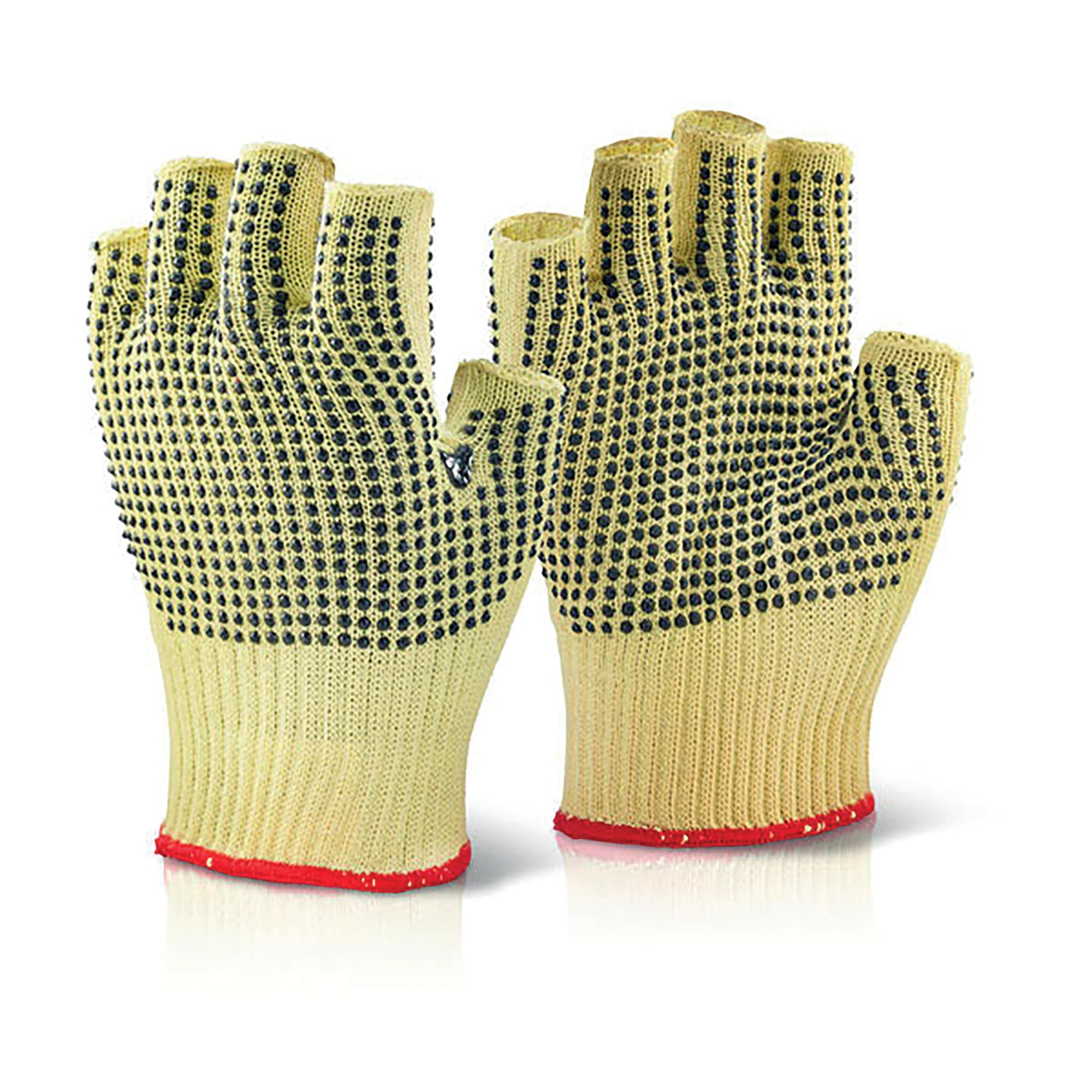 REINF FINGERLESS DOTTED GLOVES 1PR 8