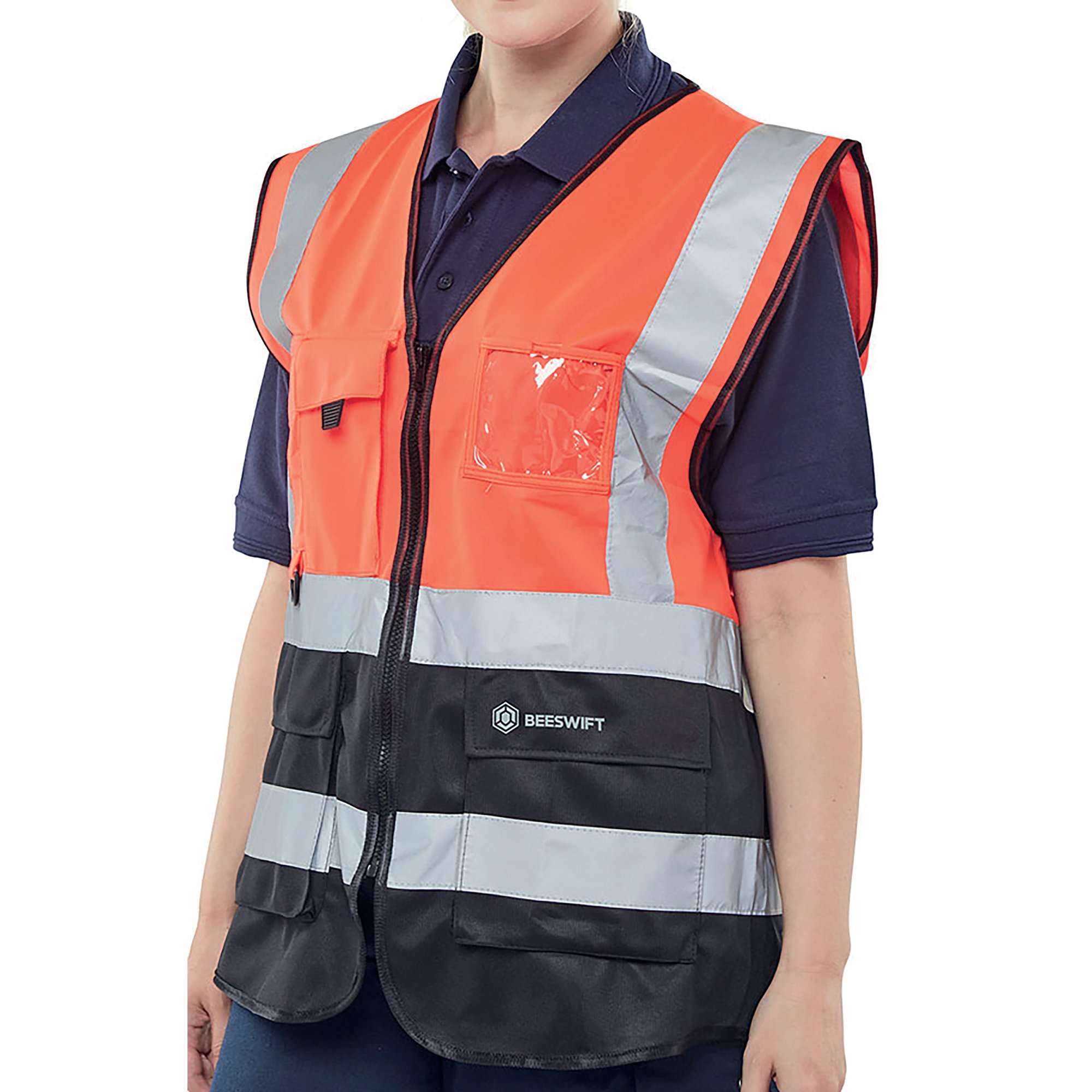 HI VIS EXEC WAISTCOAT RED/BLK 3XL