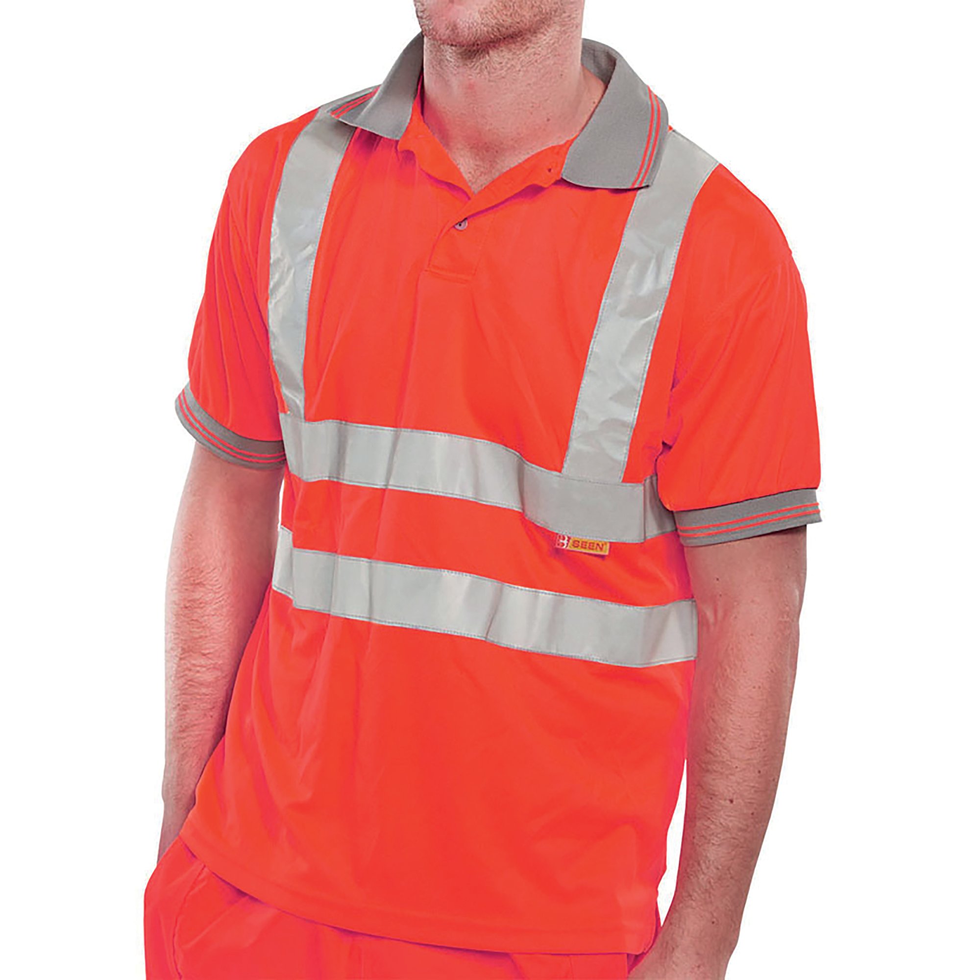 HI VIS POLO SHIRT SHT SLE RED SZ XL