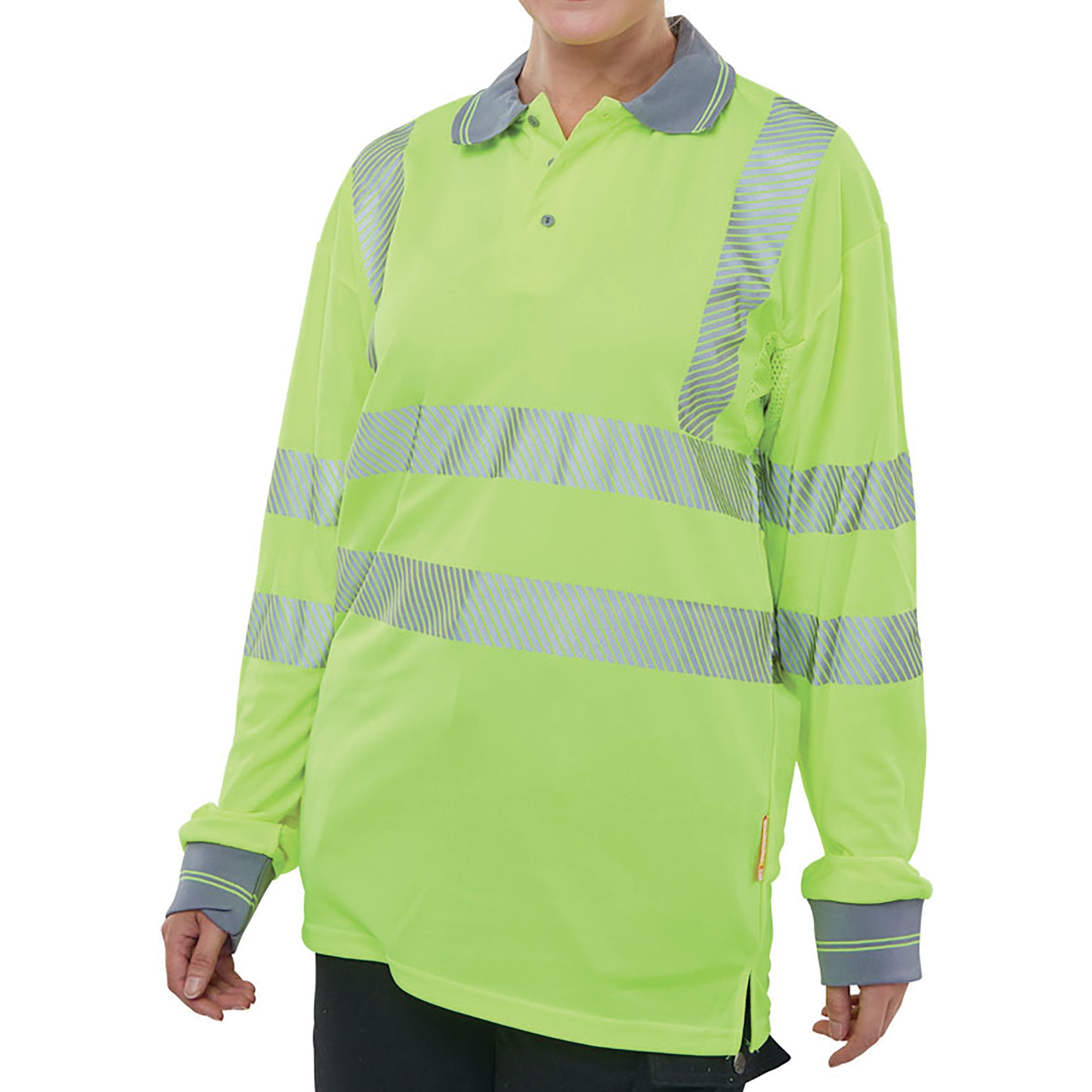 HI VIS EXEC LNG SLE POLO SYELLOW 6XL