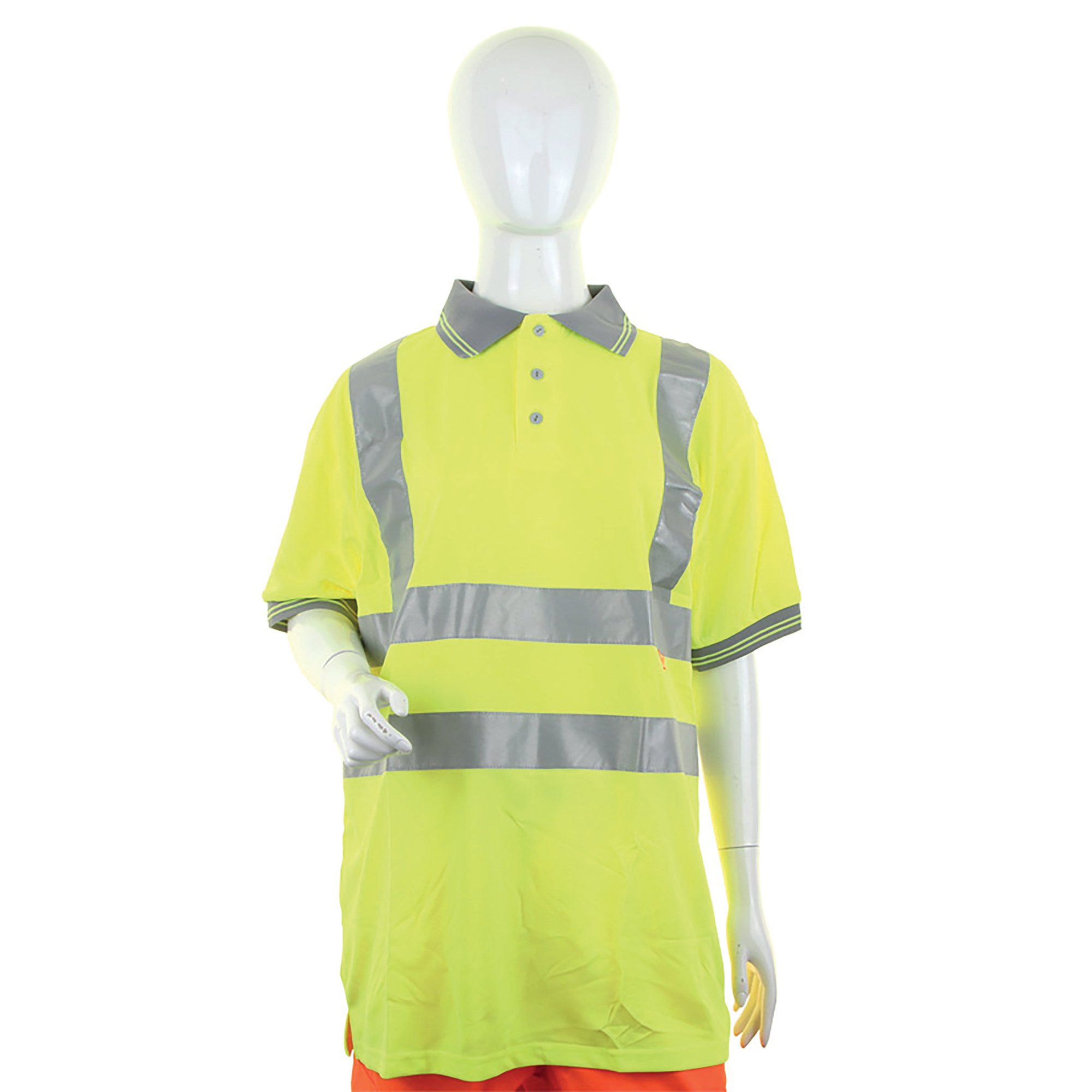 LADIES HI VIS S/S POLO S/YELLOW S