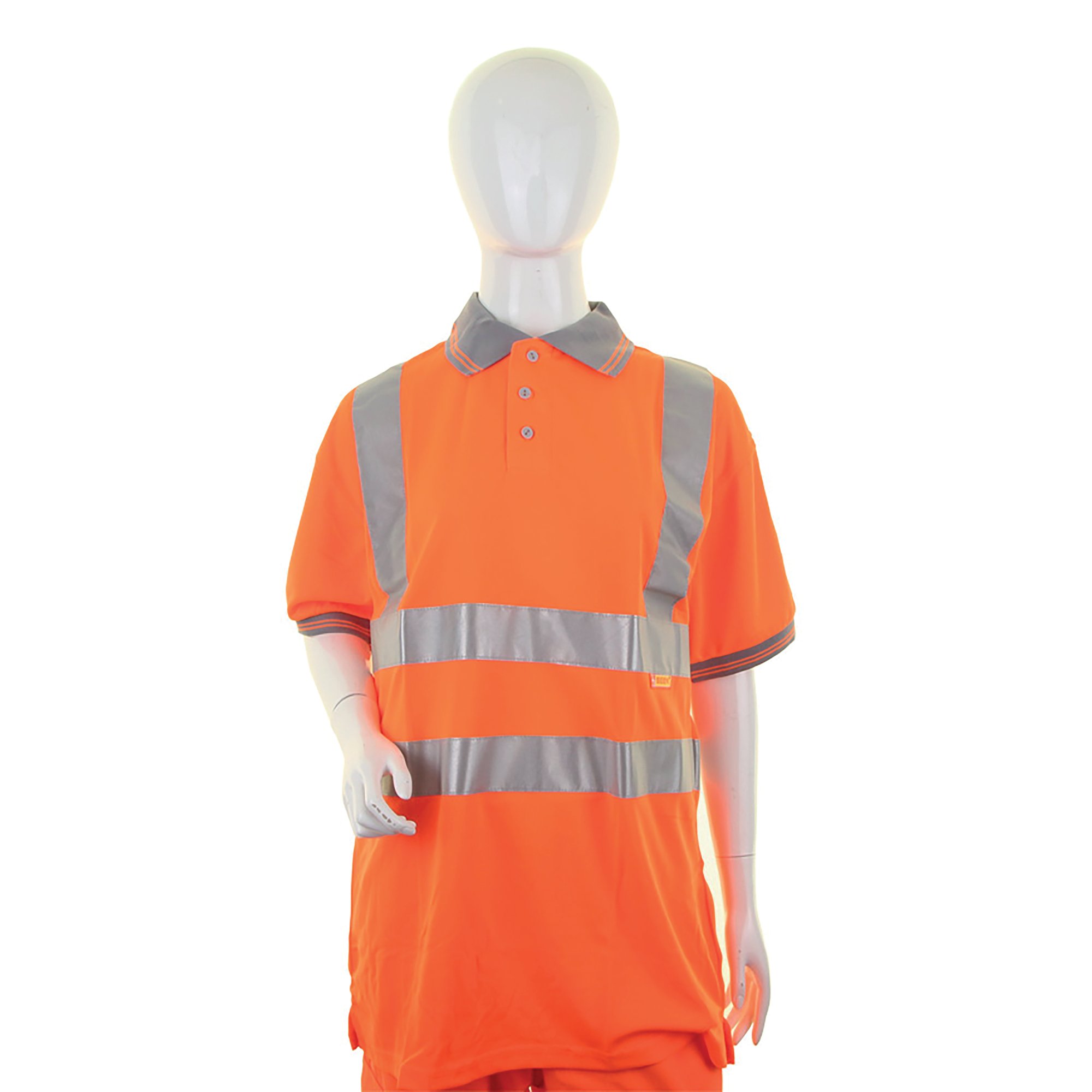 LADIES HI VIS S/S POLO ORANGE XL