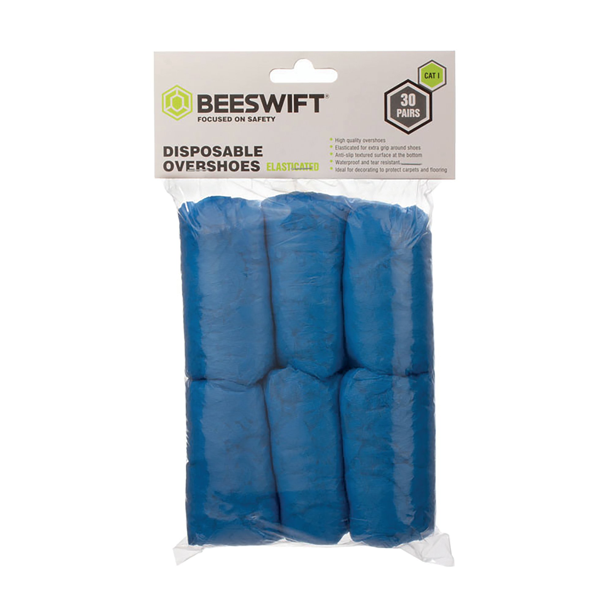 DISPOSABLE OVERSHOES BLUE PK30 PAIRS