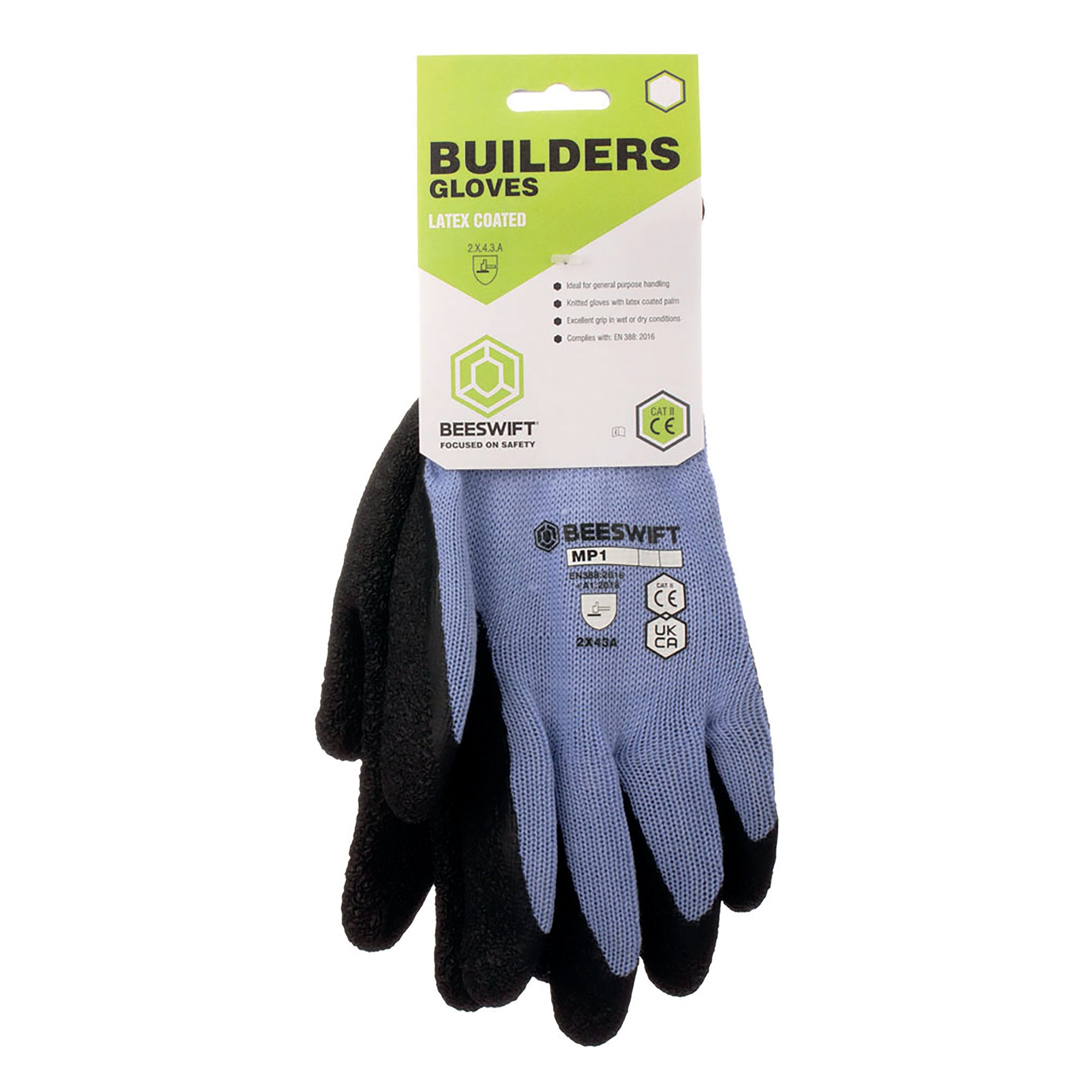 BEESWIFT BUILDERS GLOVES 1PR BLK L