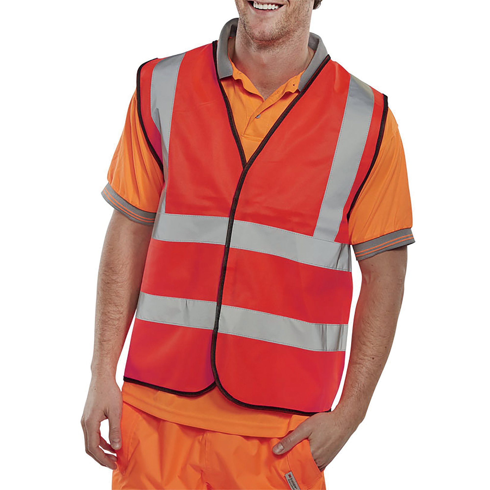 HI VIS WAISTCOAT APP G RED 4XL