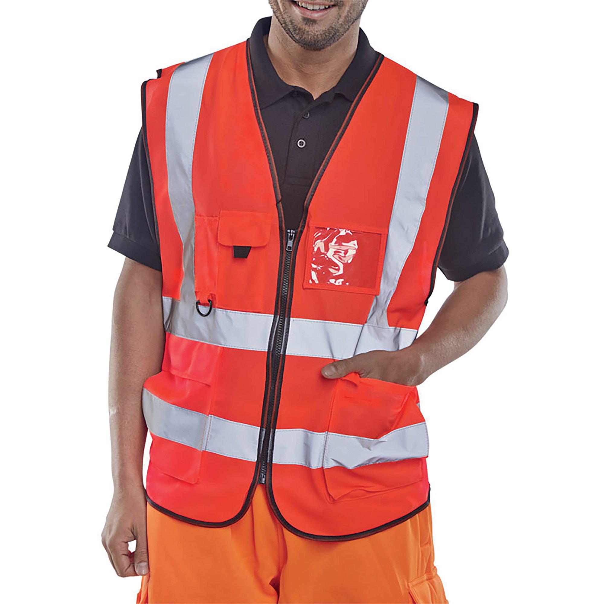 EXEC HI VIS WAISTCOAT RED 5XL