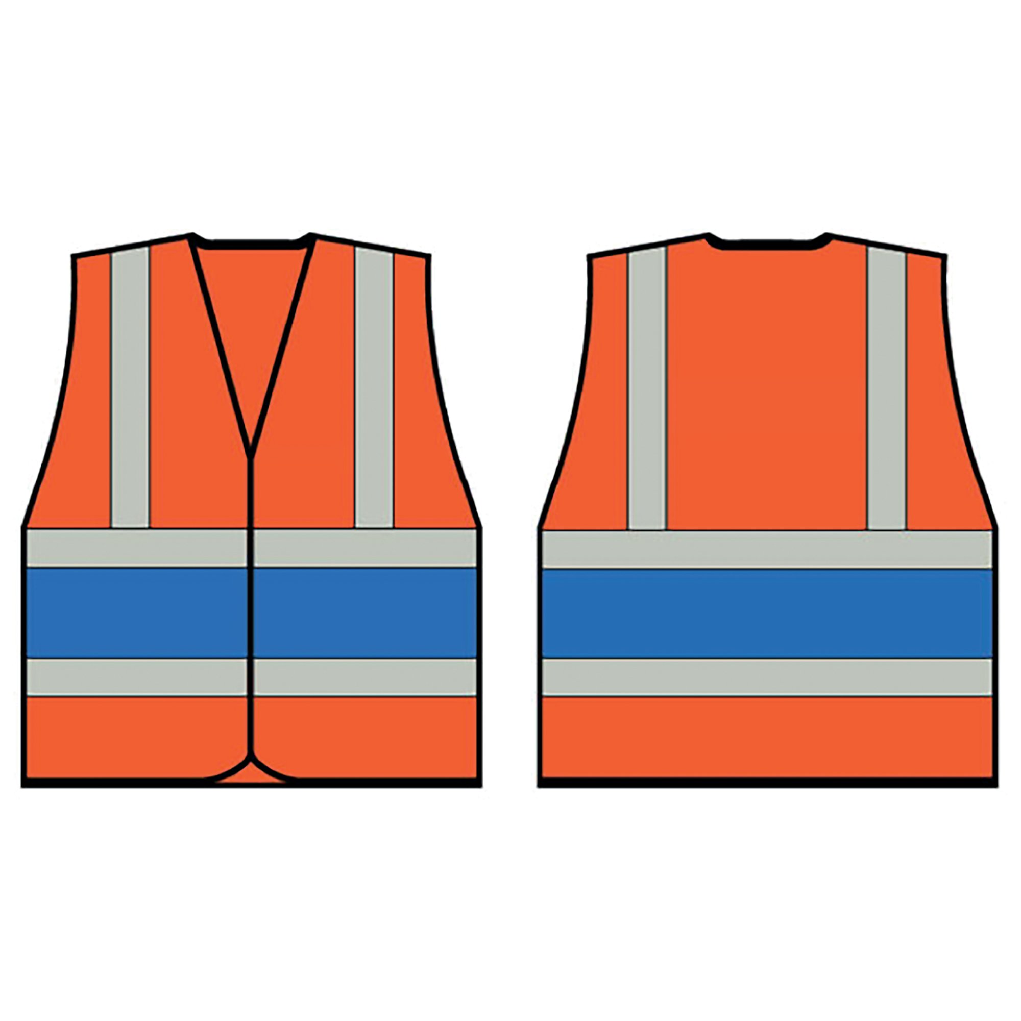 BEESWIFT HI VIS VEST ORG/RBLUE 5XL