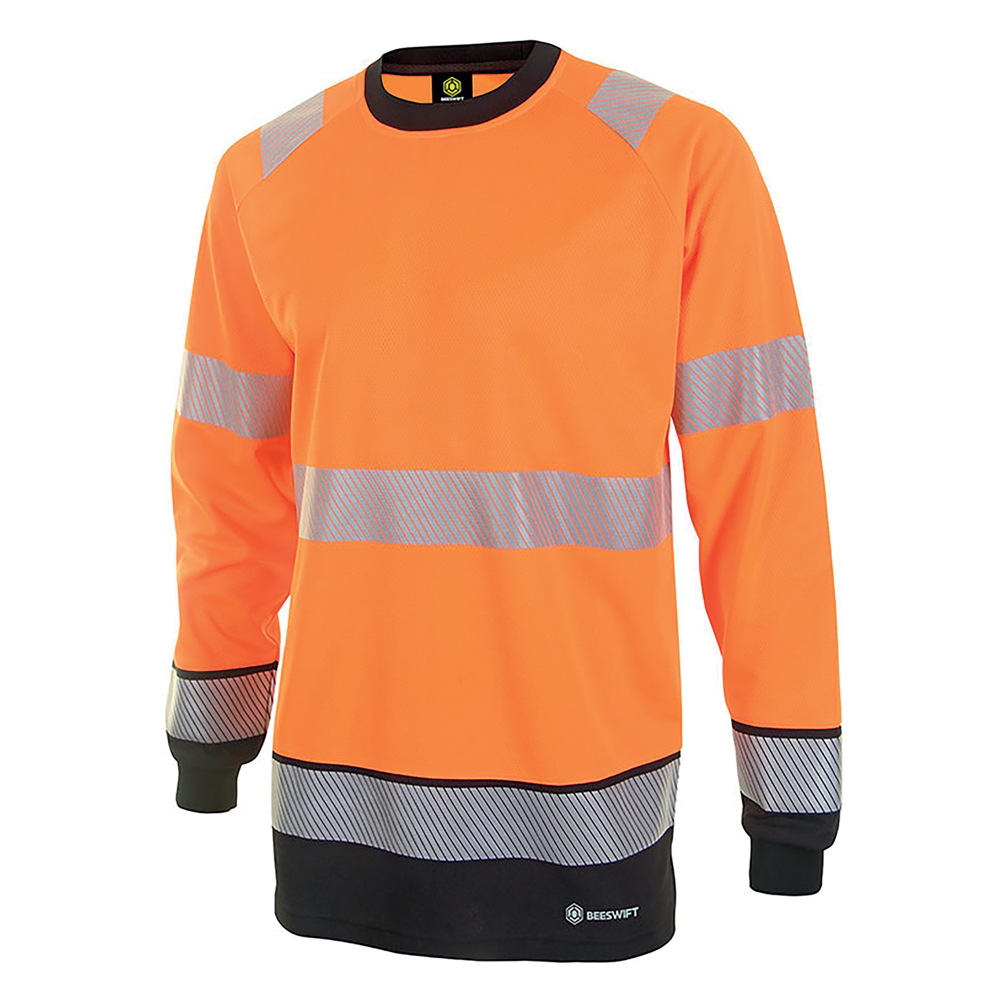 HI VIS L/S T-SHIRT ORG/BLK L