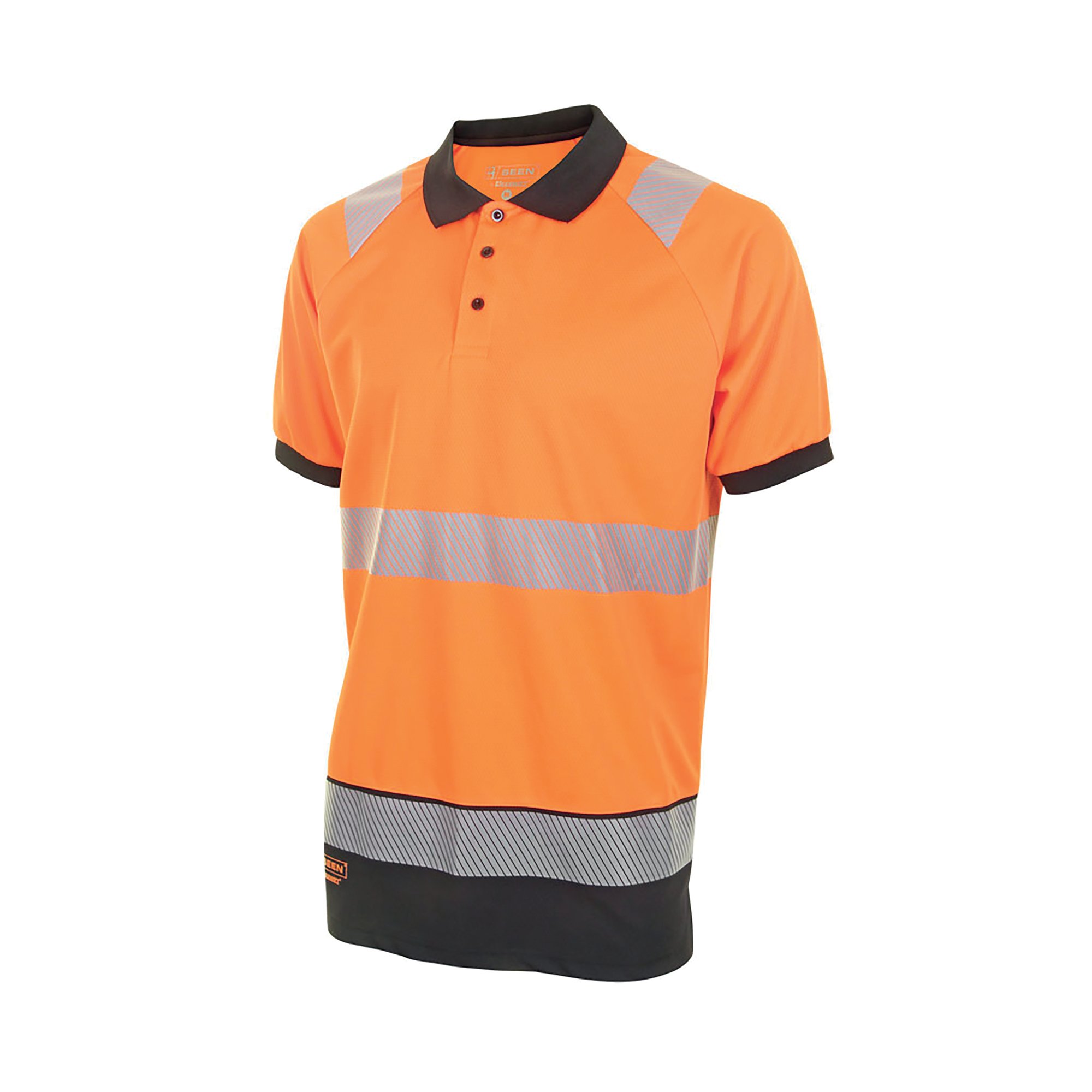 HI VIS S/S POLO SHIRT ORG/BLACK M