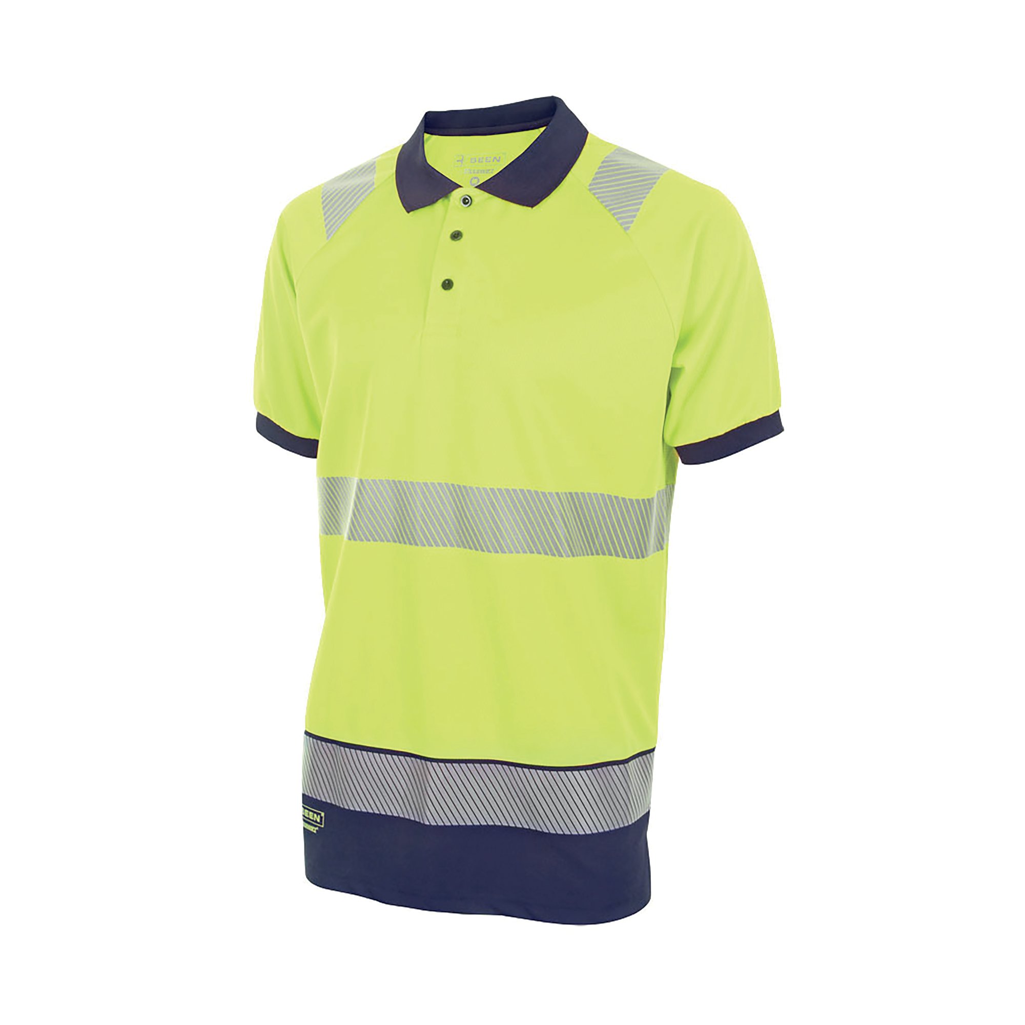 HI VIS S/S POLO SHIRT SYLW/NBLUE 4XL