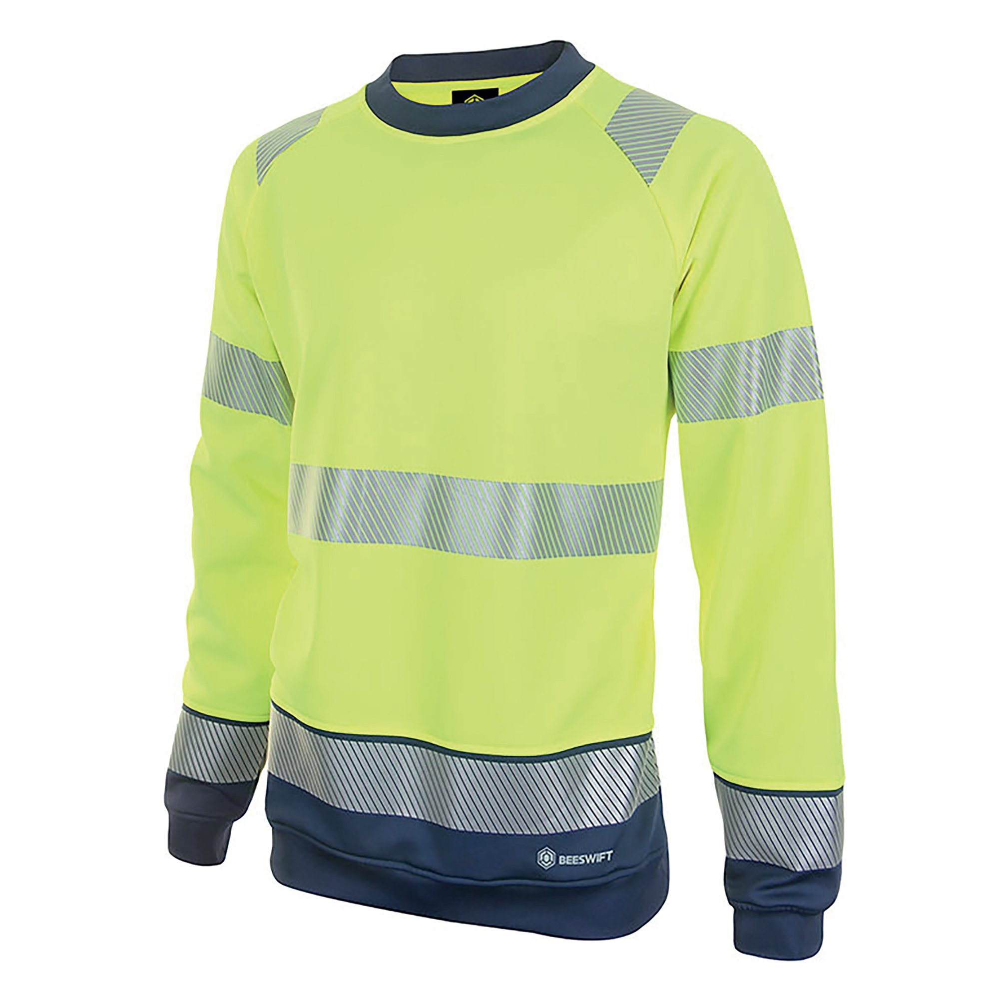 HI VIS SWEATSHIRT SYELLOW/NBLUE L
