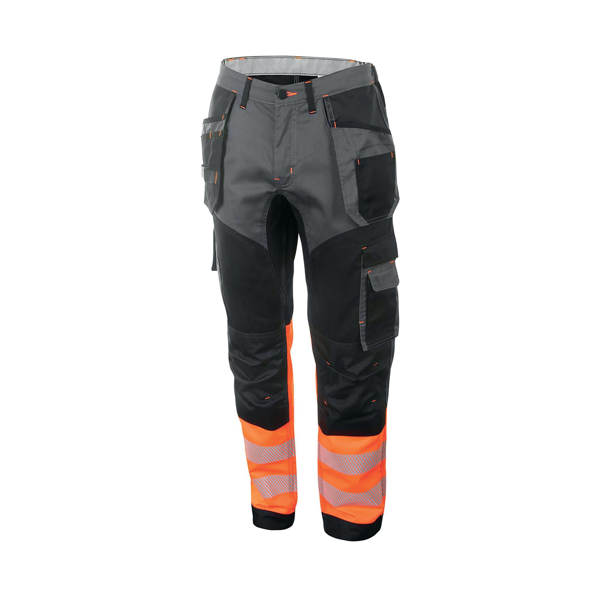 HI VIS 2TONE TROUSERS ORG/BLACK 40R