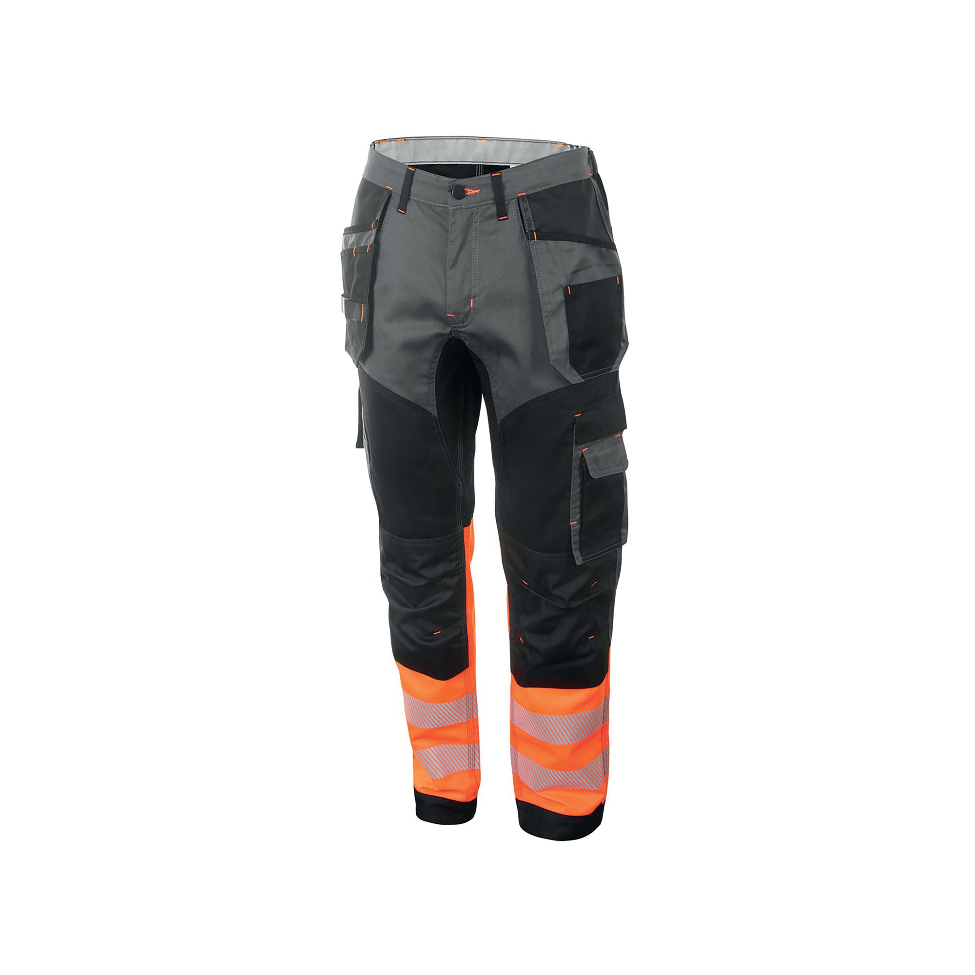 HI VIS 2TONE TROUSERS ORG/BLACK 33S