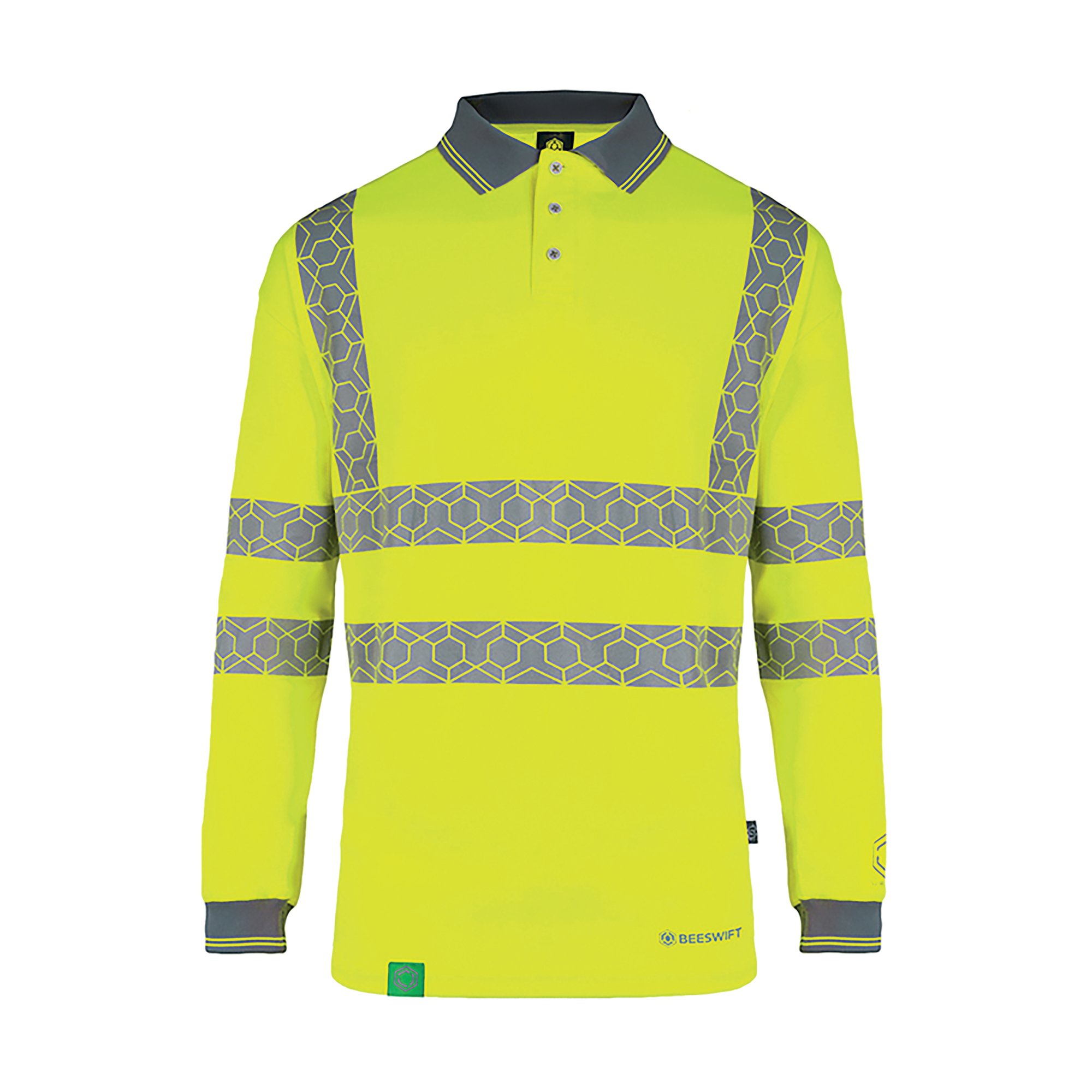 ENVIROWEAR HI VIS LS POLO S/YLW L