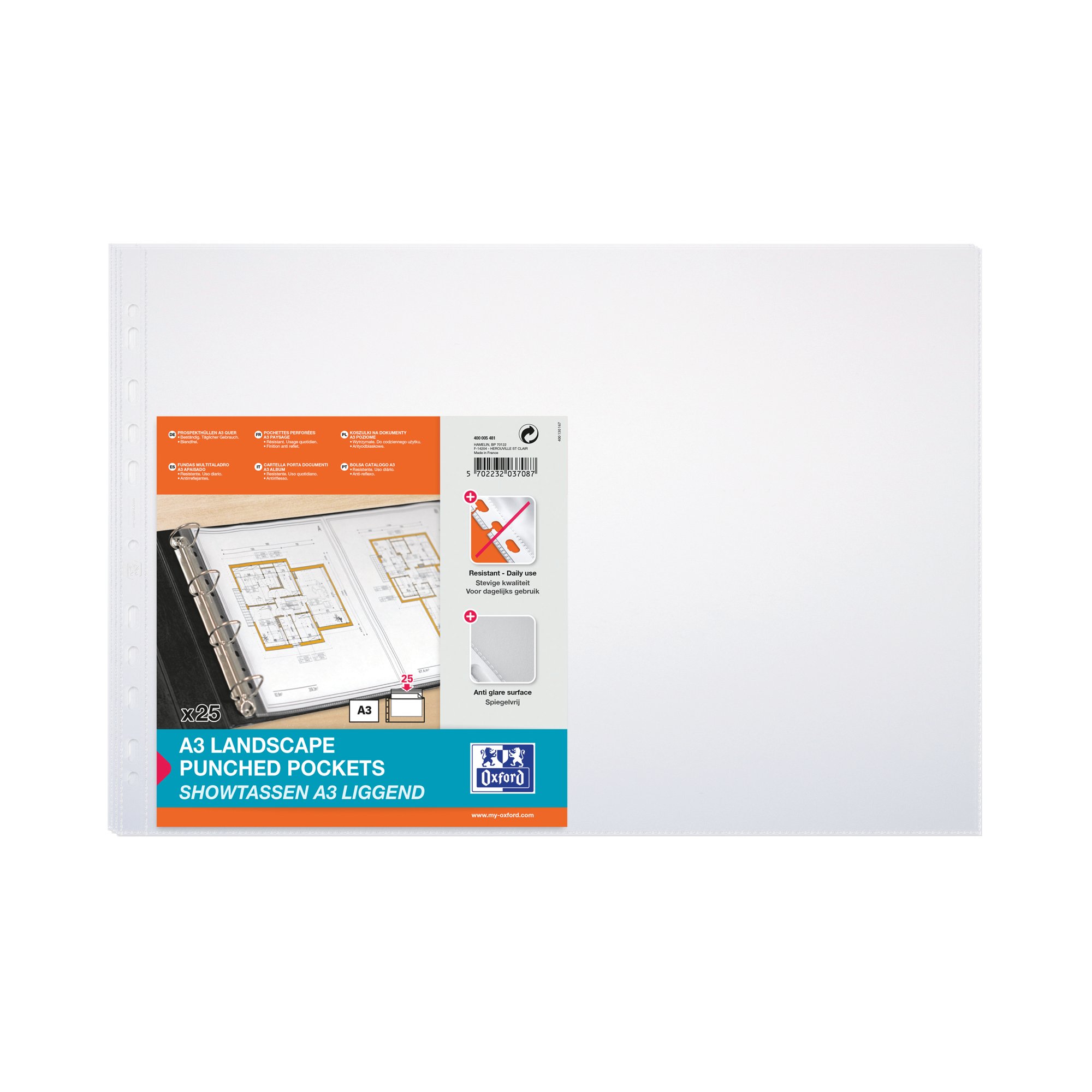 OXFORD PP PKT A3OB TOPOPEN CLR P100
