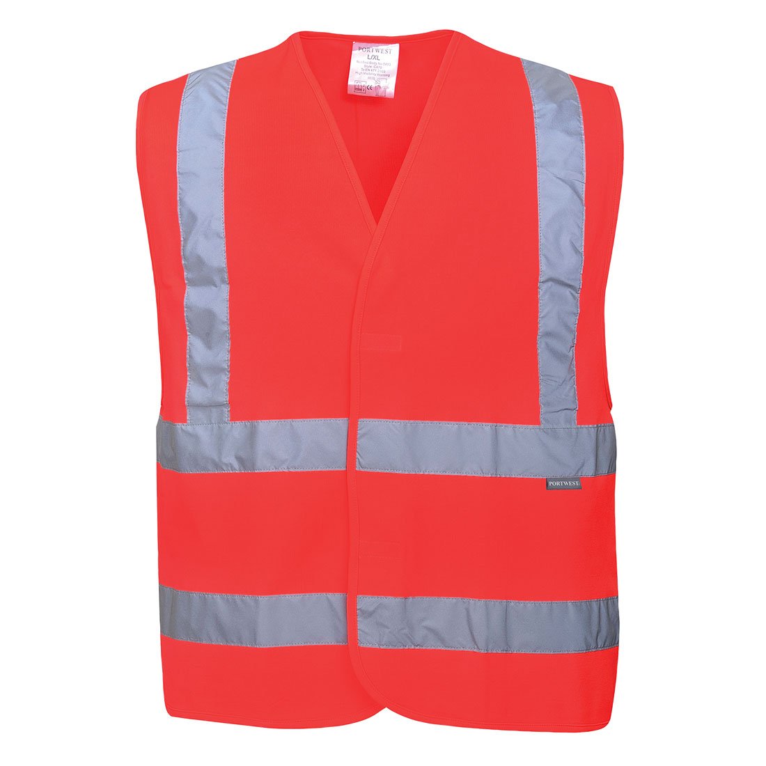 HI-VIS BAND/BRACE VEST RED S/M PK10