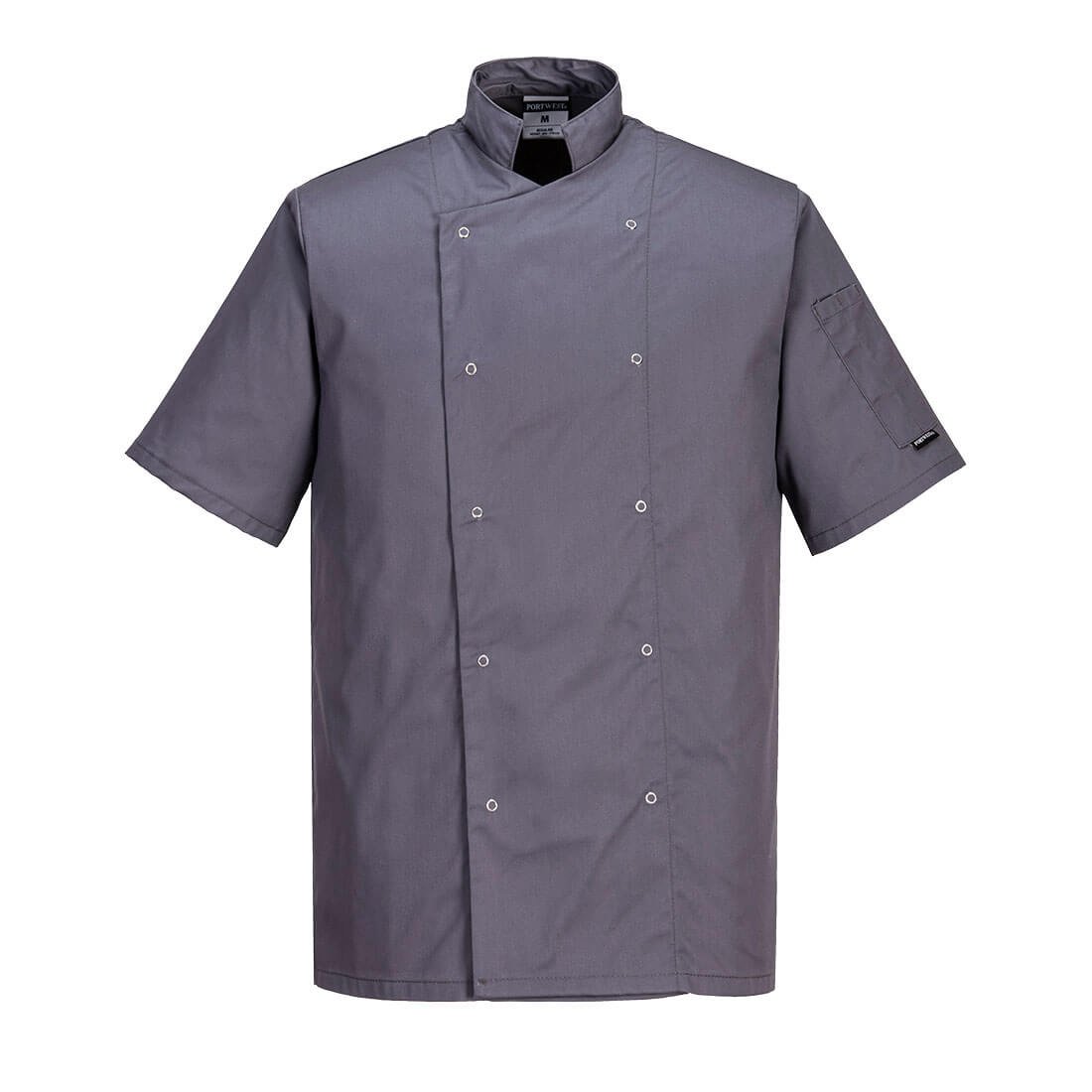 CUMBRIA CHEFS JACKET S/S SLATE GRY L