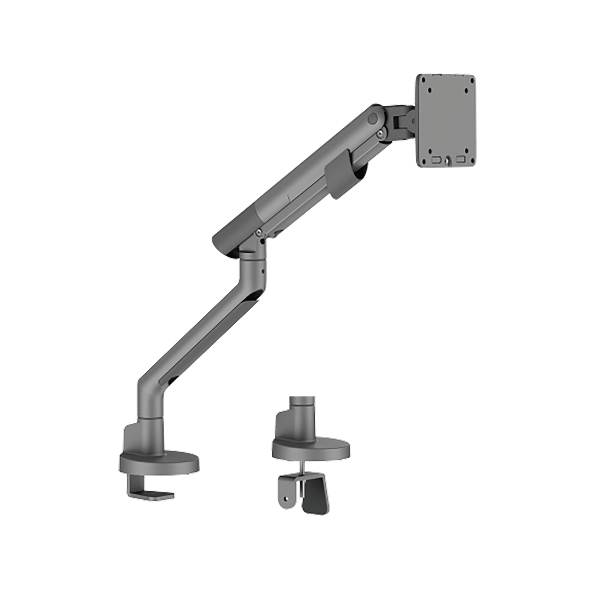 SINGLE DESK MOUNTED MONITOR ARM GREY