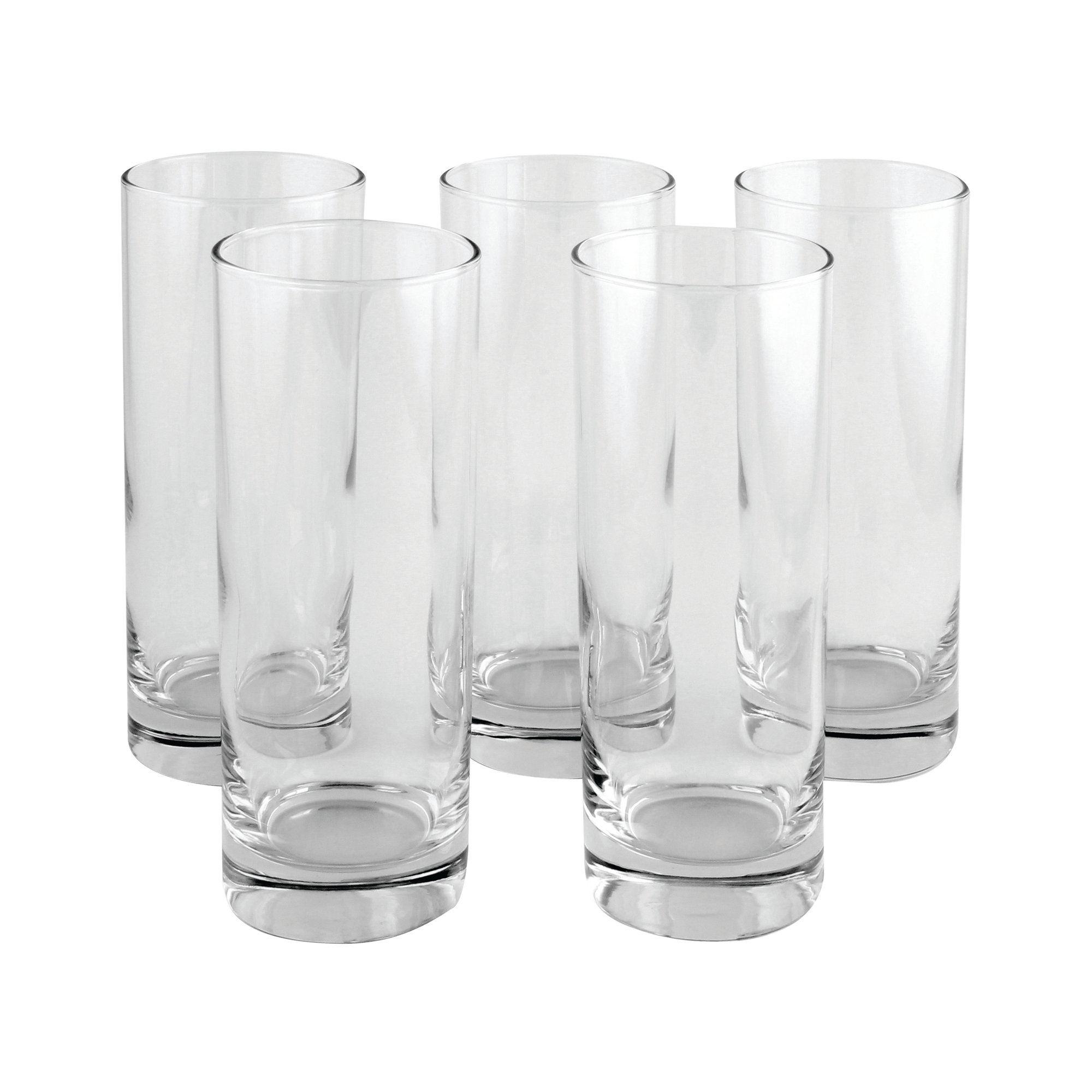 CLEAR TALL TUMBLER DRINK GLASS PK6