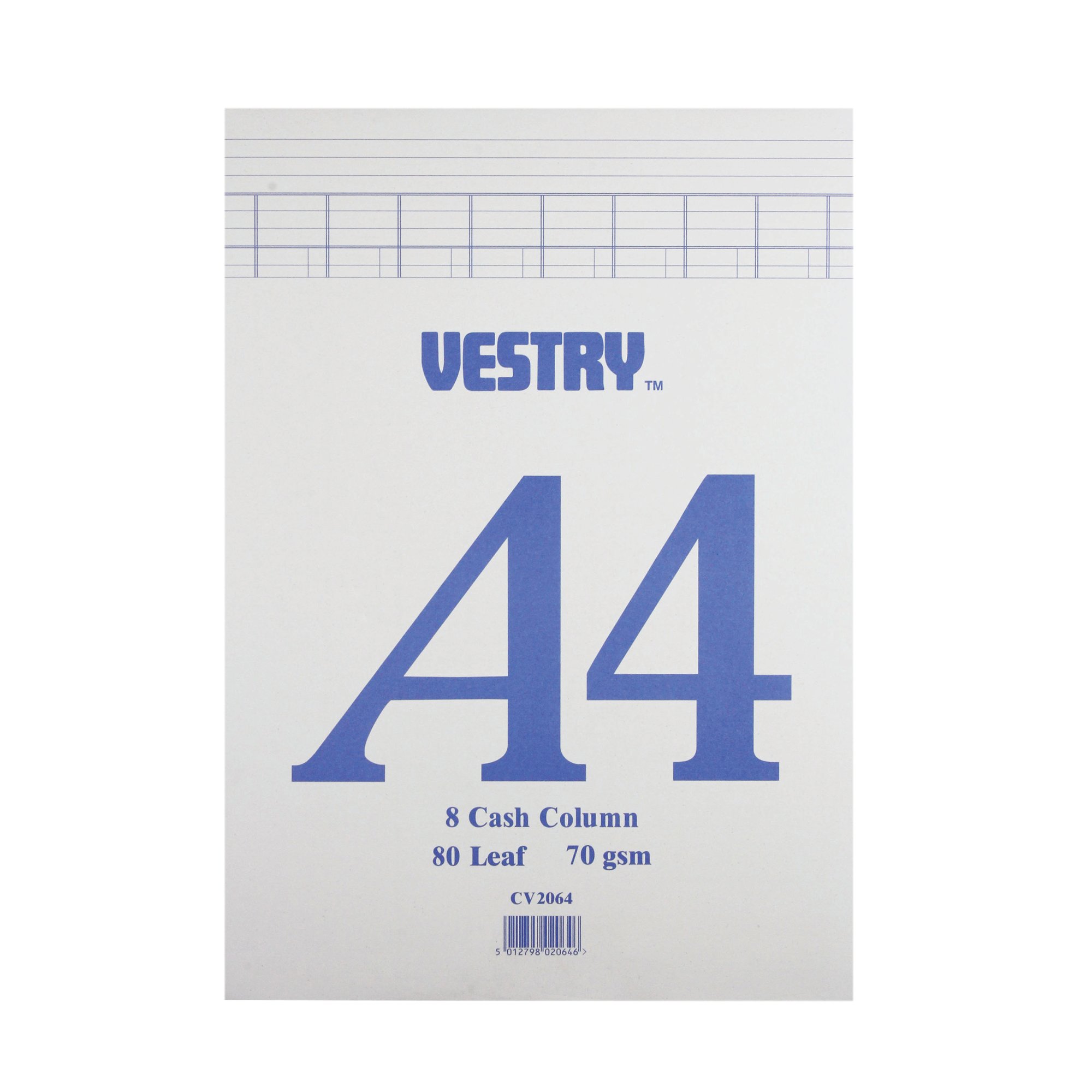 VESTRY ACCOUNTANTS PAD 8 CASH COLUMN