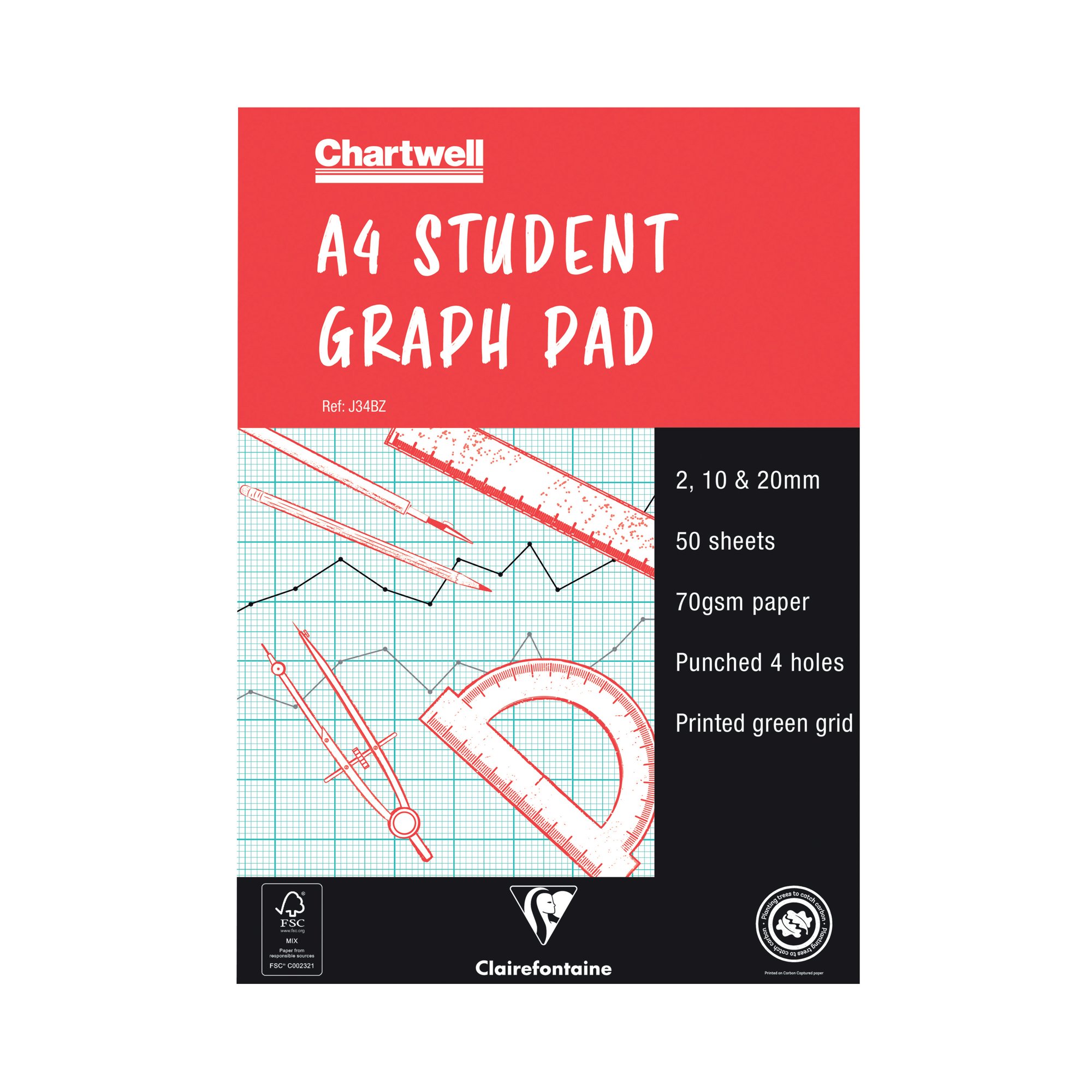 CHARTWELL GRAPH PAD A4 2-10-20MM