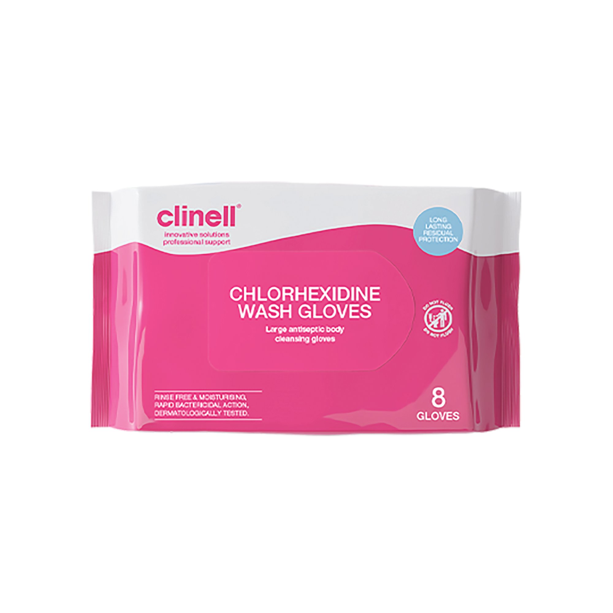 CLINELL CHLORHEXIDINE WASH GLOVES P8