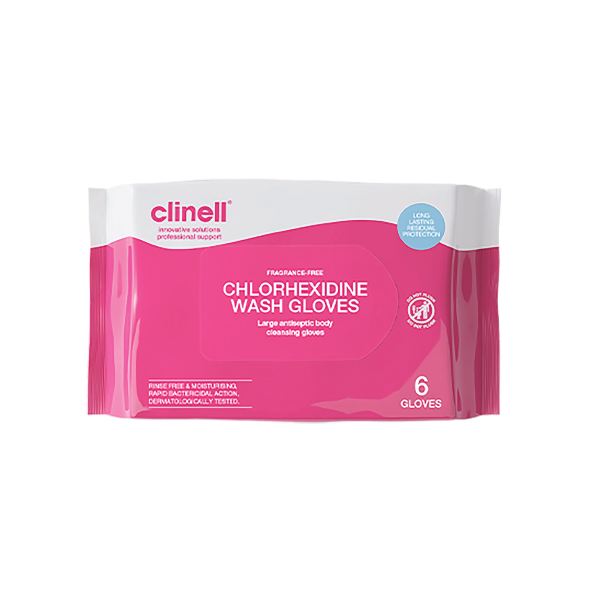 CLINELL WASH GLOVES FRAGRNCE FREE P6