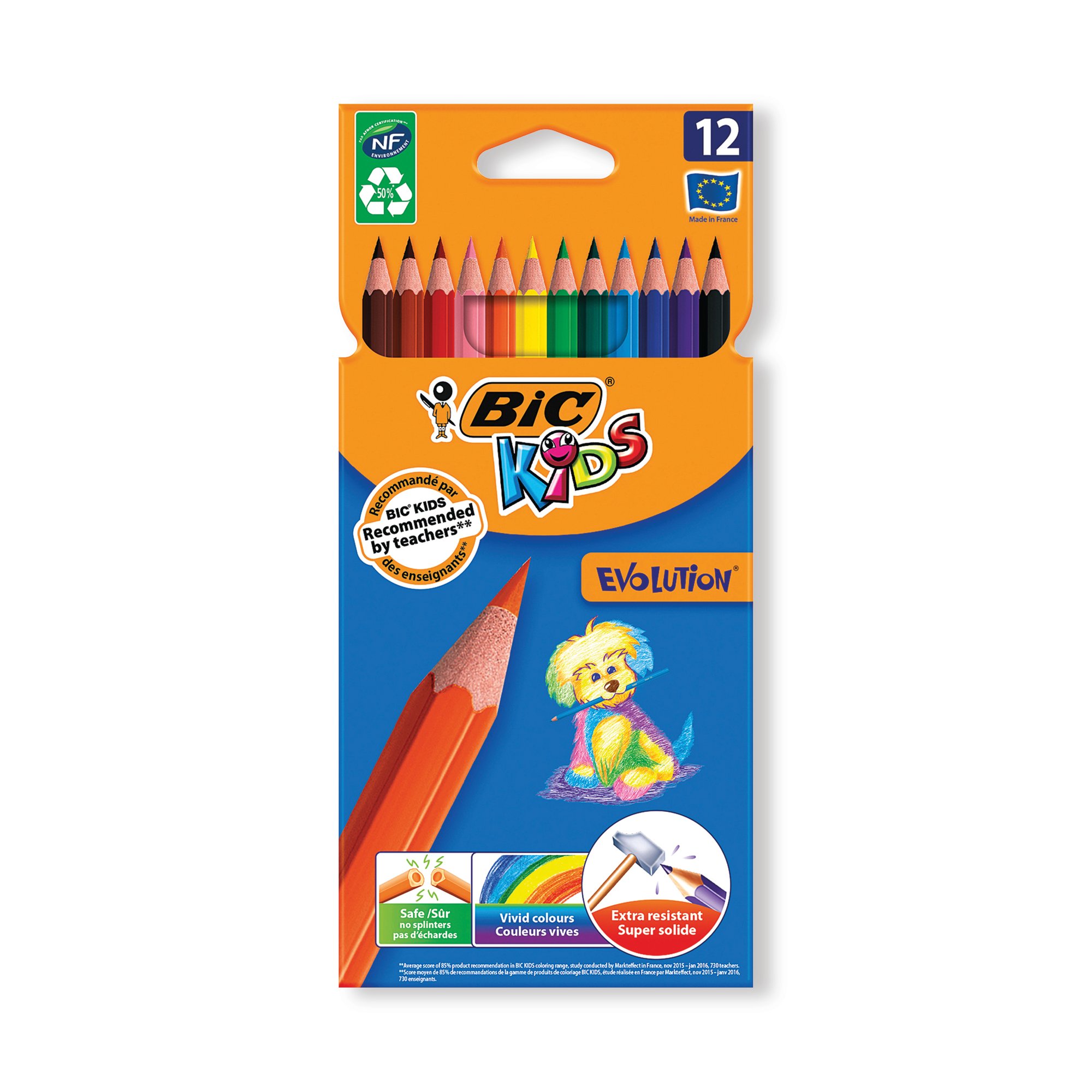 BIC KIDS ECOLUTION COL PENCILS PK12