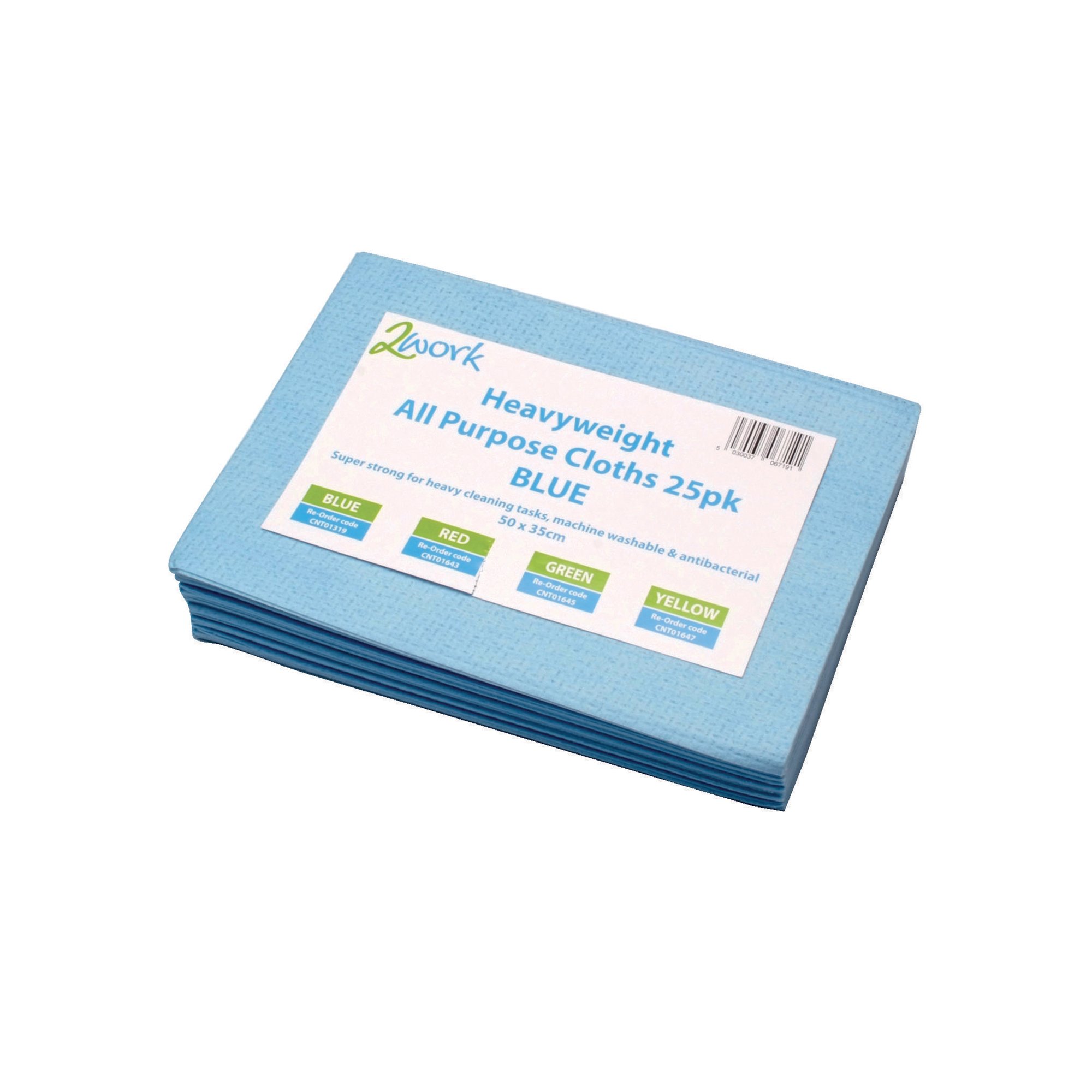 2WORK HEAVYWEIGHT CLOTHS BLUE PK25