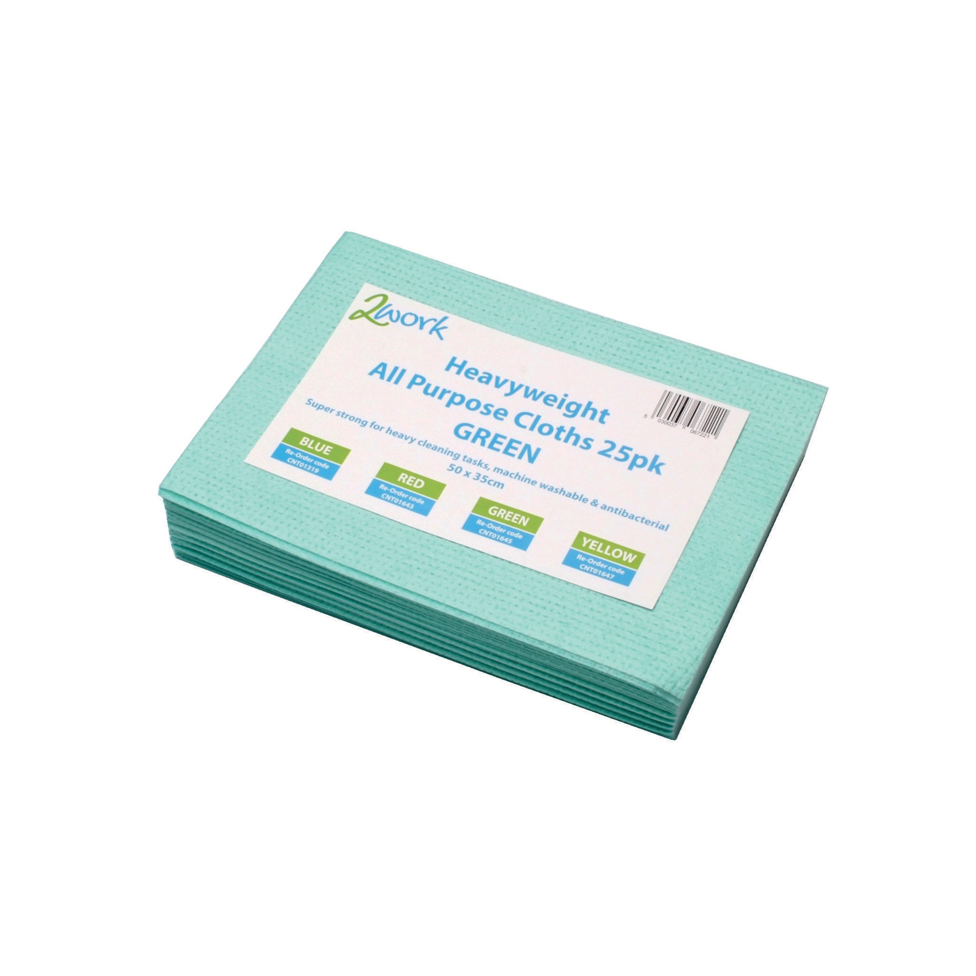 2WORK HEAVYWEIGHT CLOTHS GRN PK25