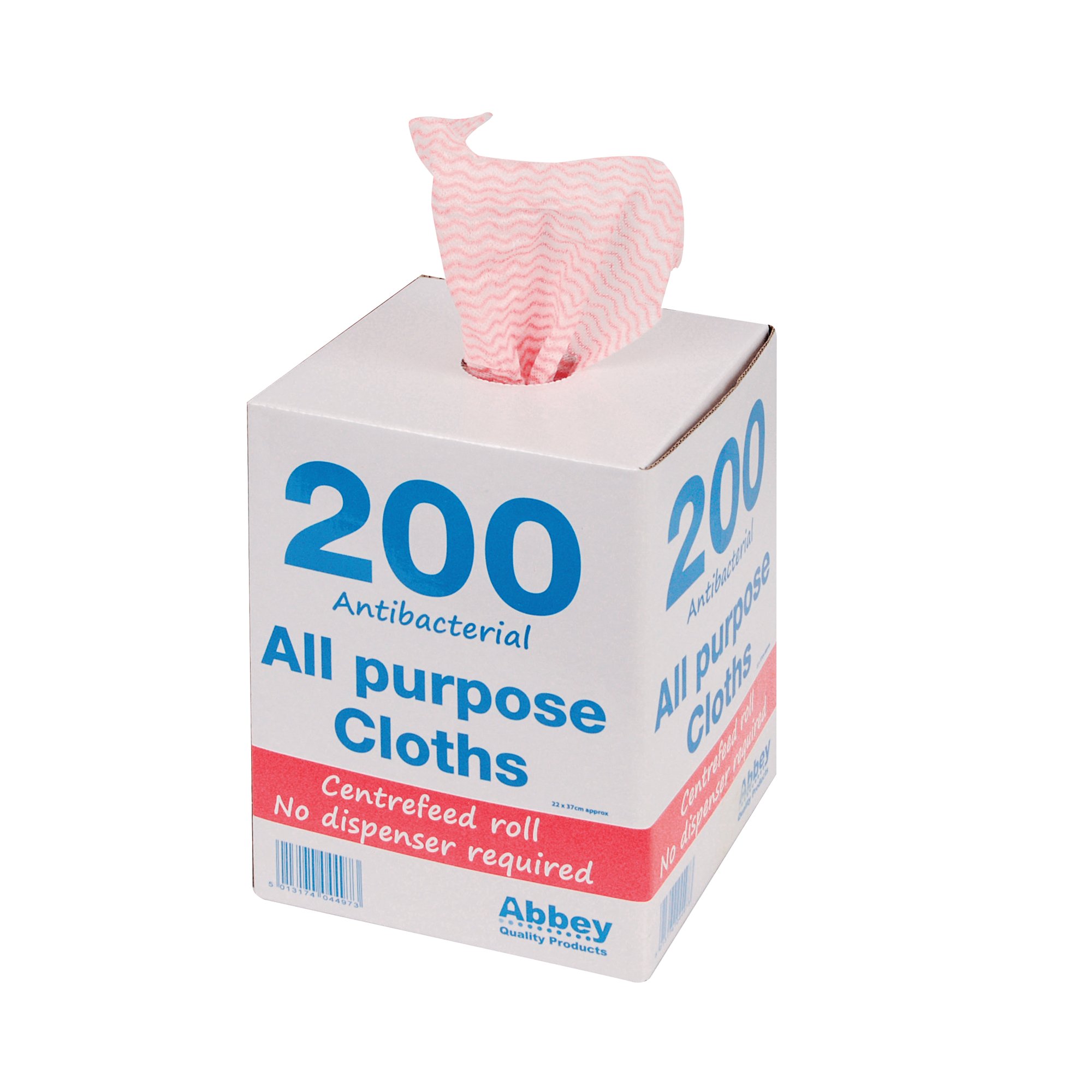 ANTIBACTERIAL CLOTHS ROLL RED PK200