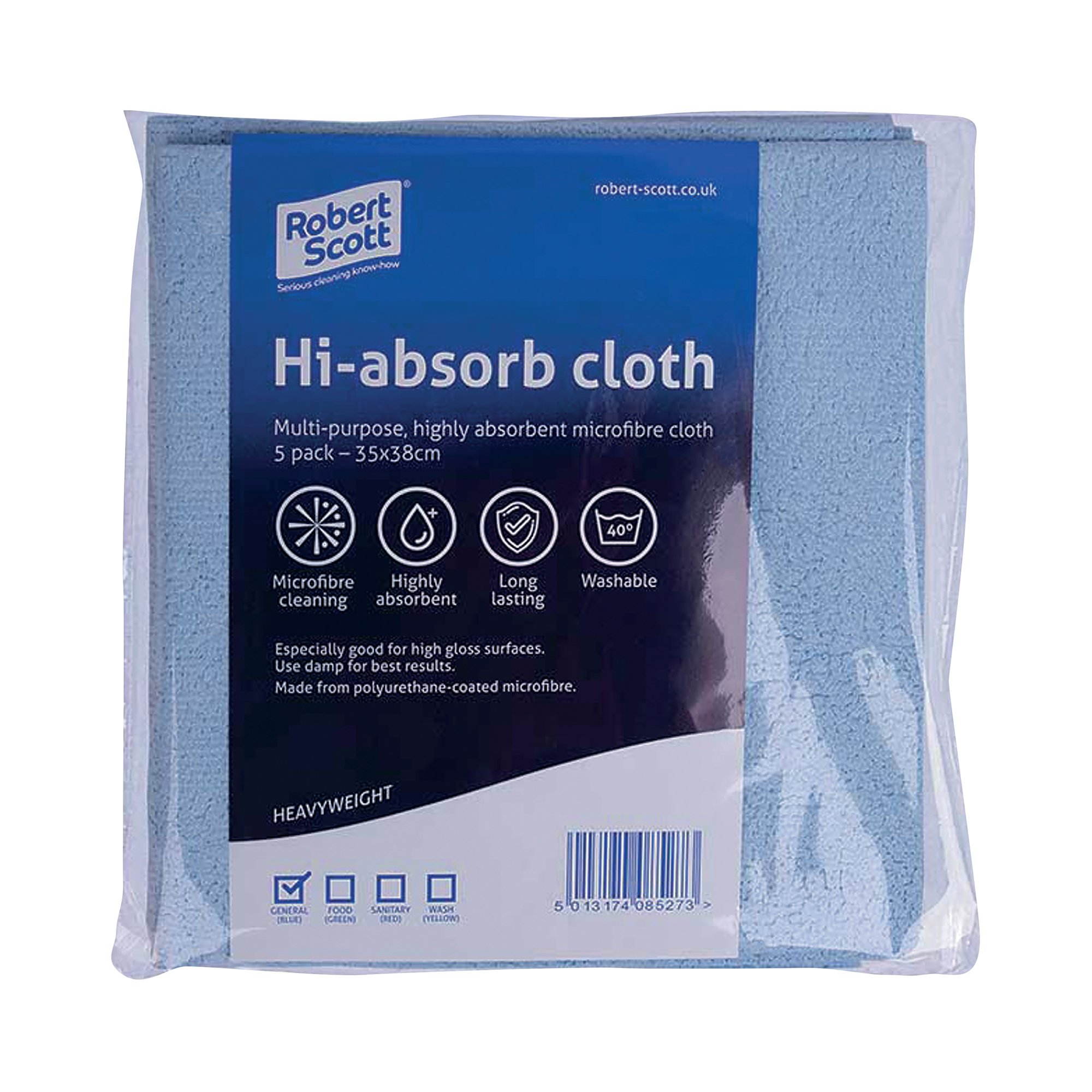 ROBERT SCOTT HIABSORB CLOTH BLU PK5