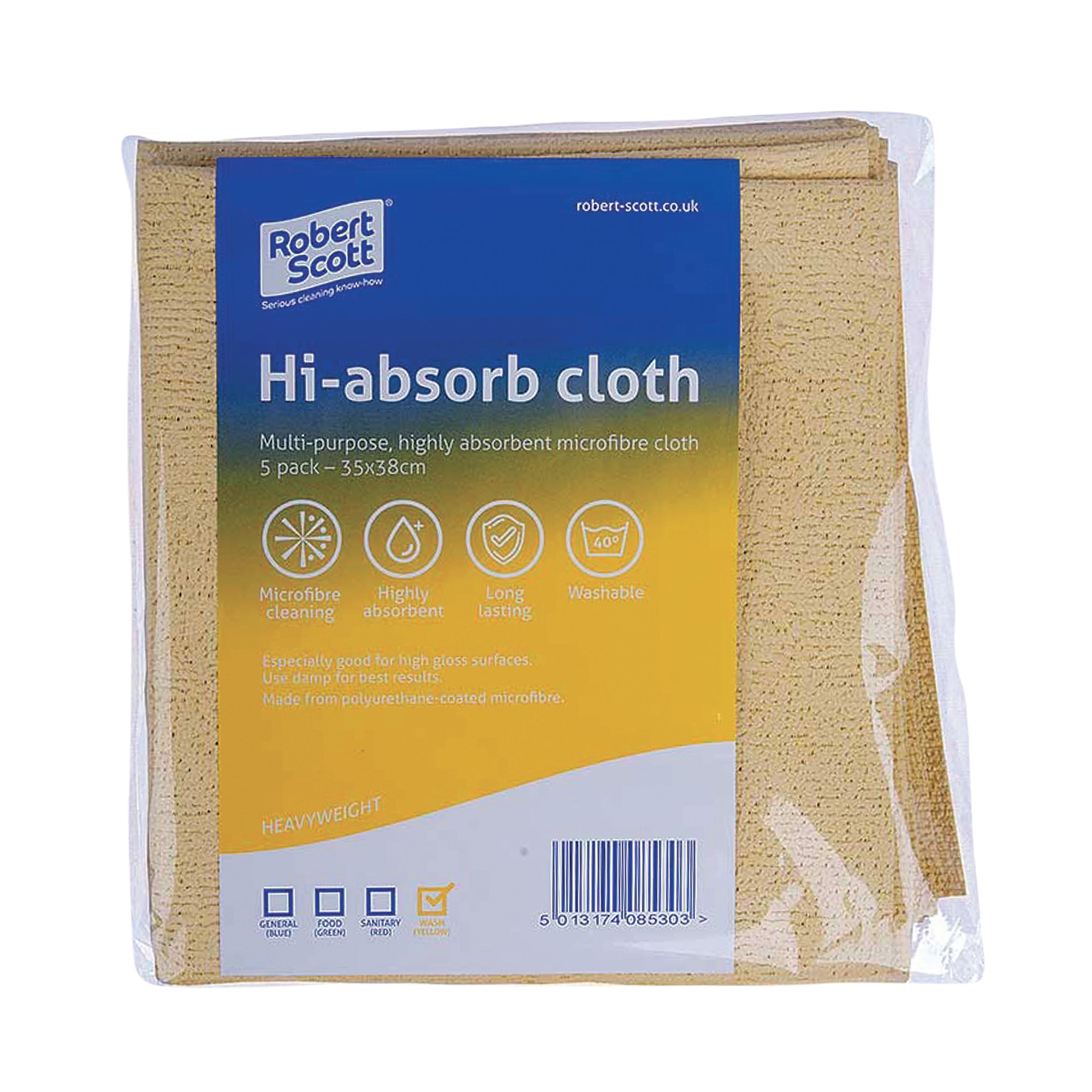 ROBERT SCOTT HIABSORB CLOTH YLW PK5