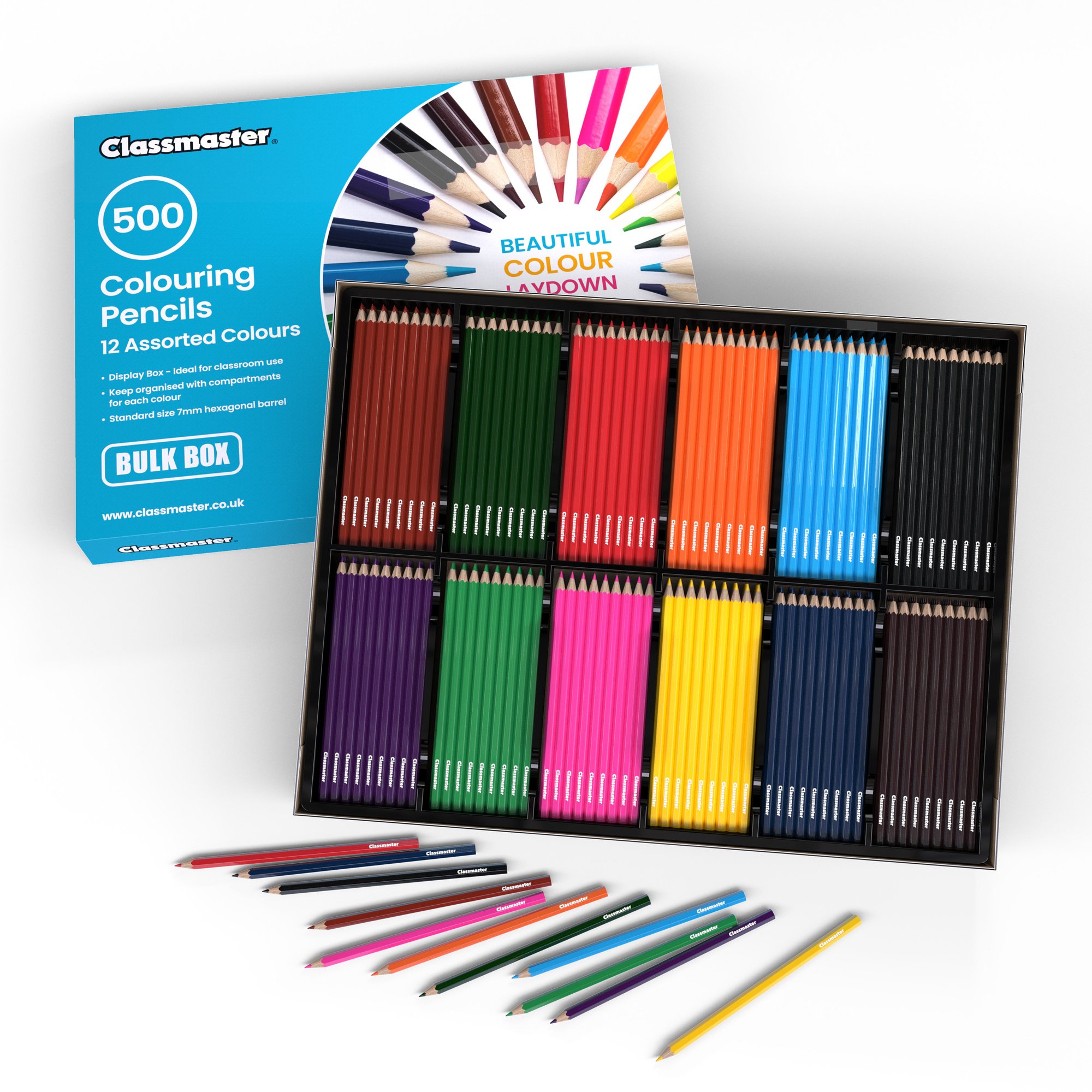 CLASSMASTER COLOUR PENCILS AST PK500