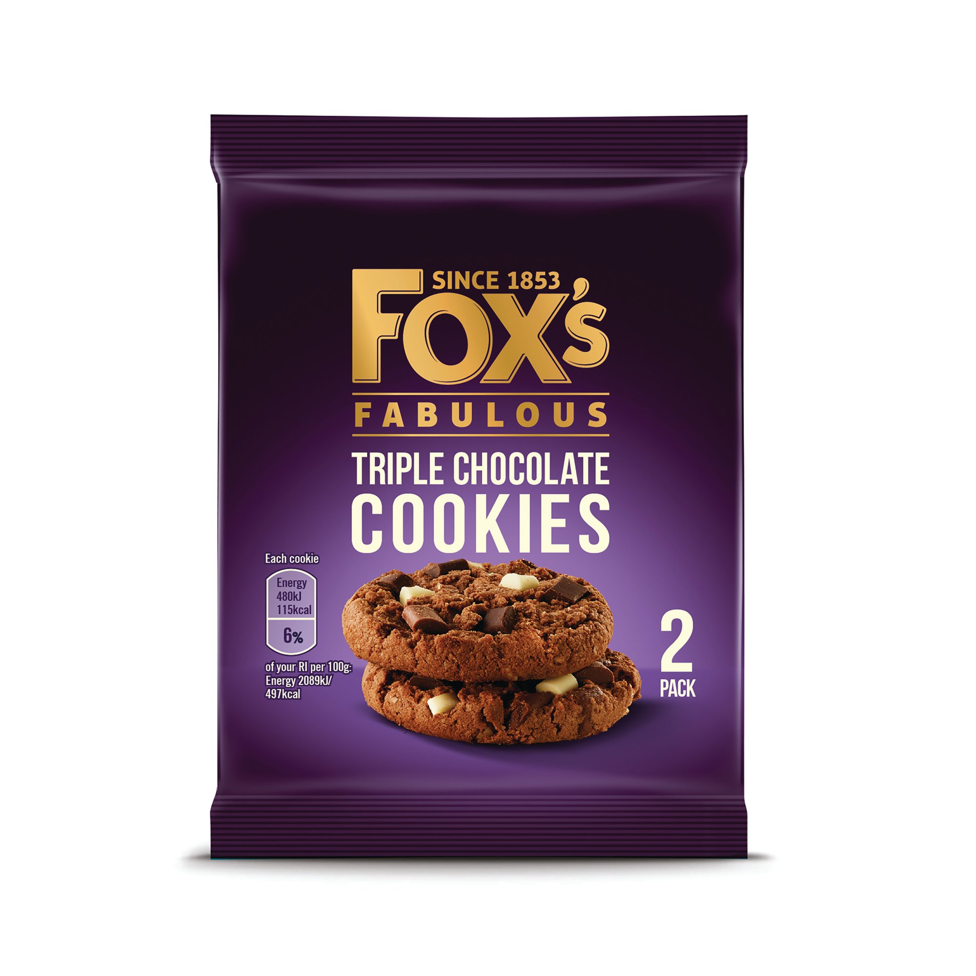 FOXS TRIP CHNK COOKIE 2-PK 45G PK48