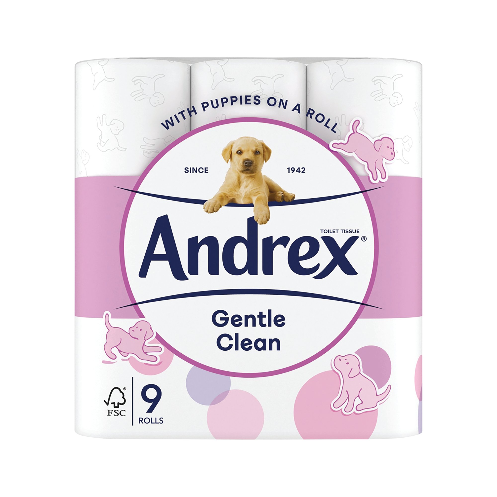 ANDREX 2-PLY TOILET ROLL PUP WHT PK9